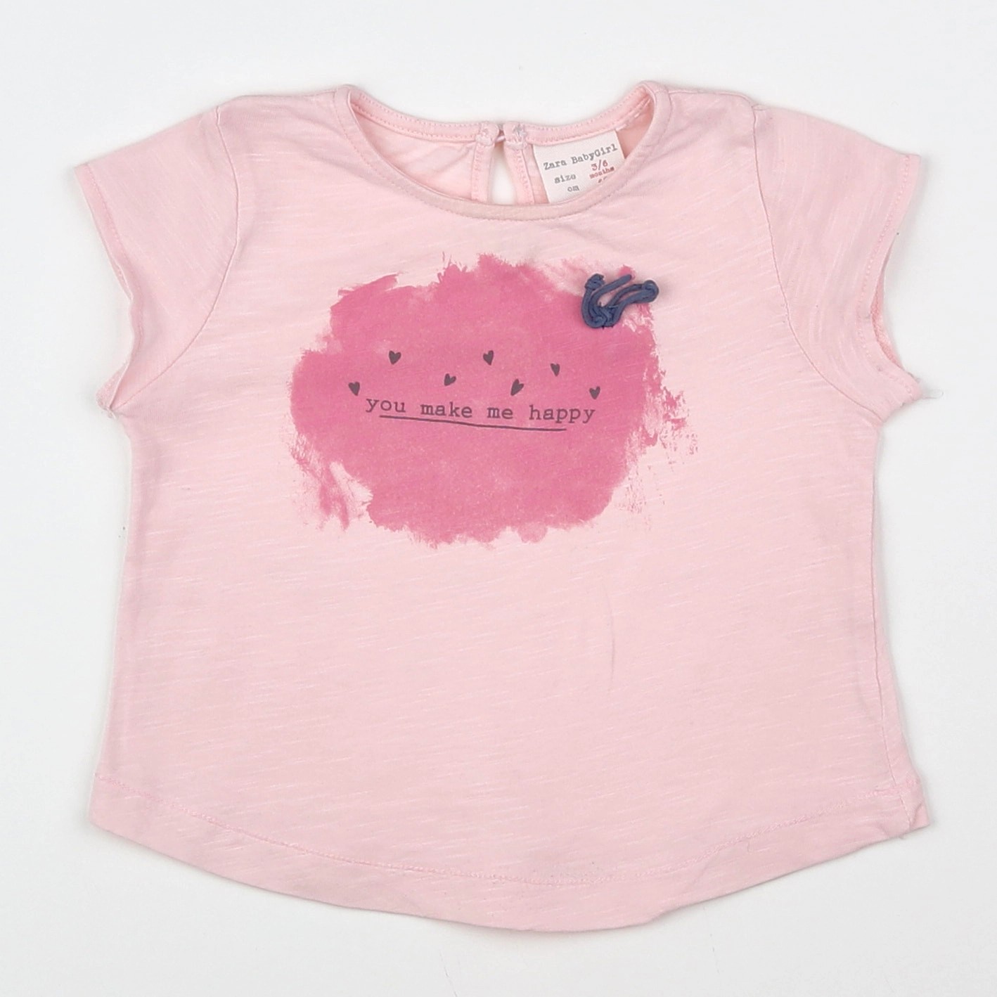 Zara - tee-shirt rose - 3/6 mois