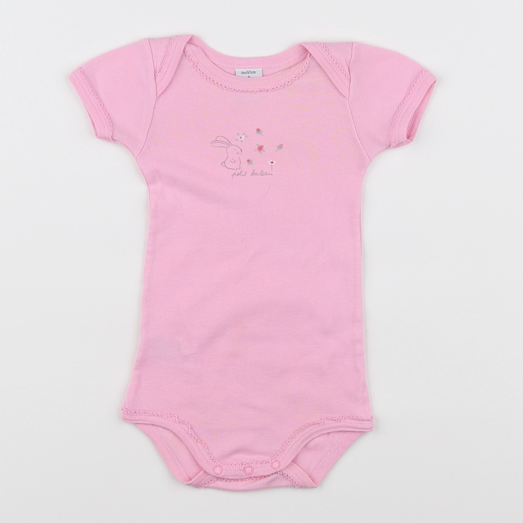 Petit Bateau - body rose - 6 mois