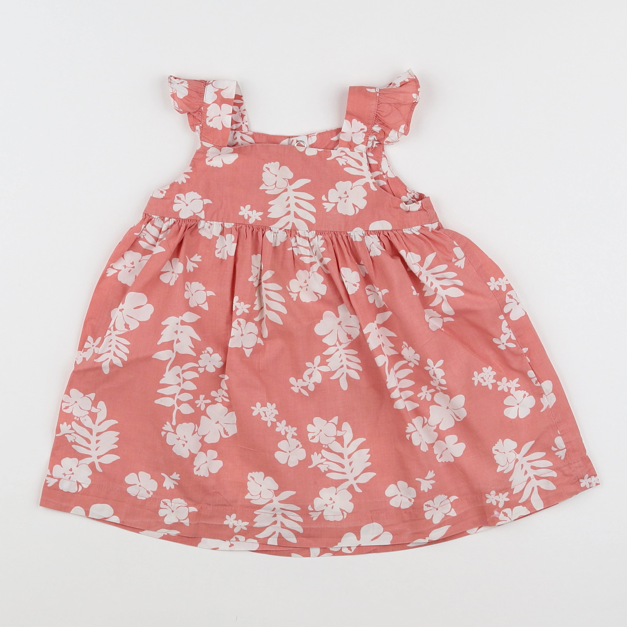Petit Bateau - robe rose, blanc - 12 mois