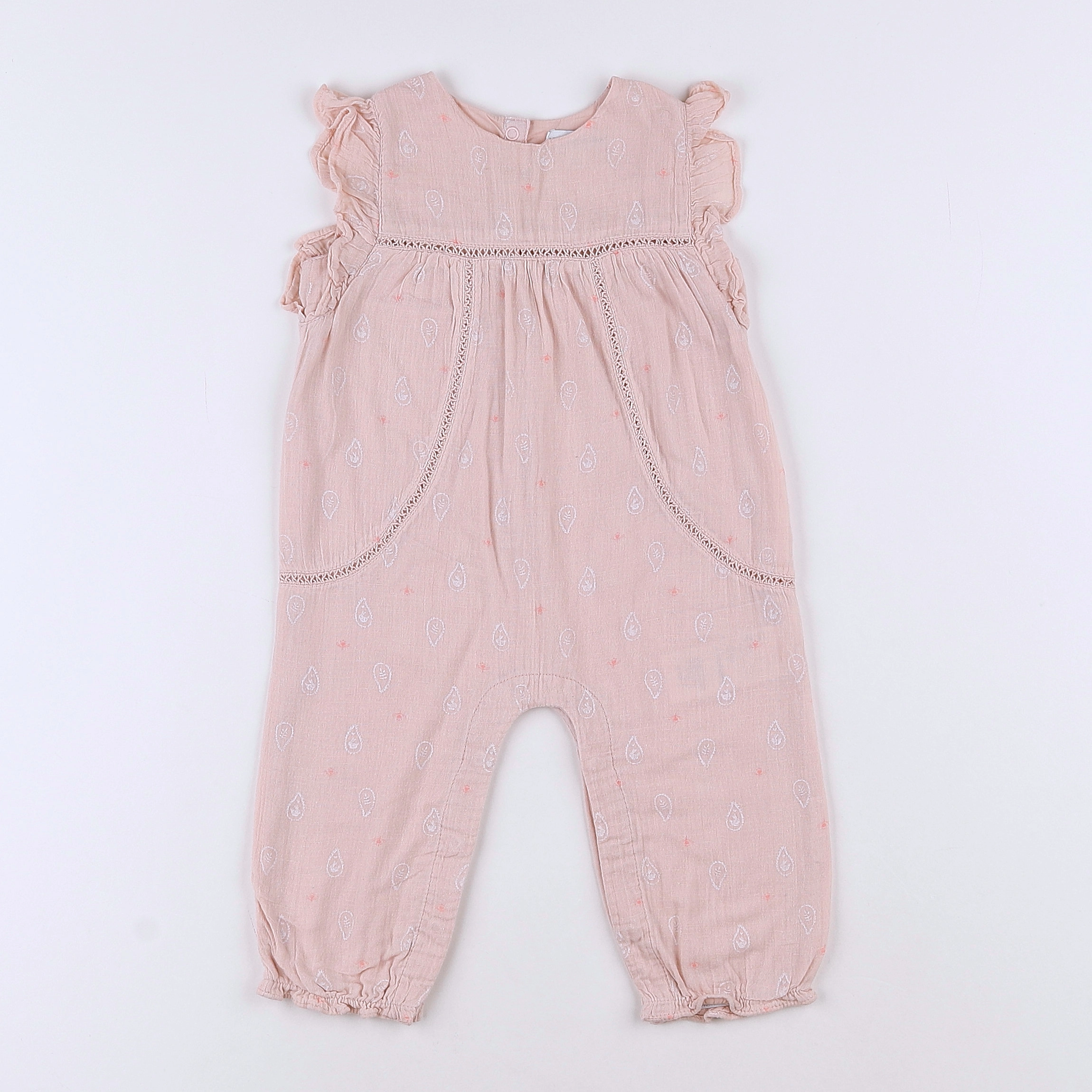 Vertbaudet - combinaison rose - 9 mois