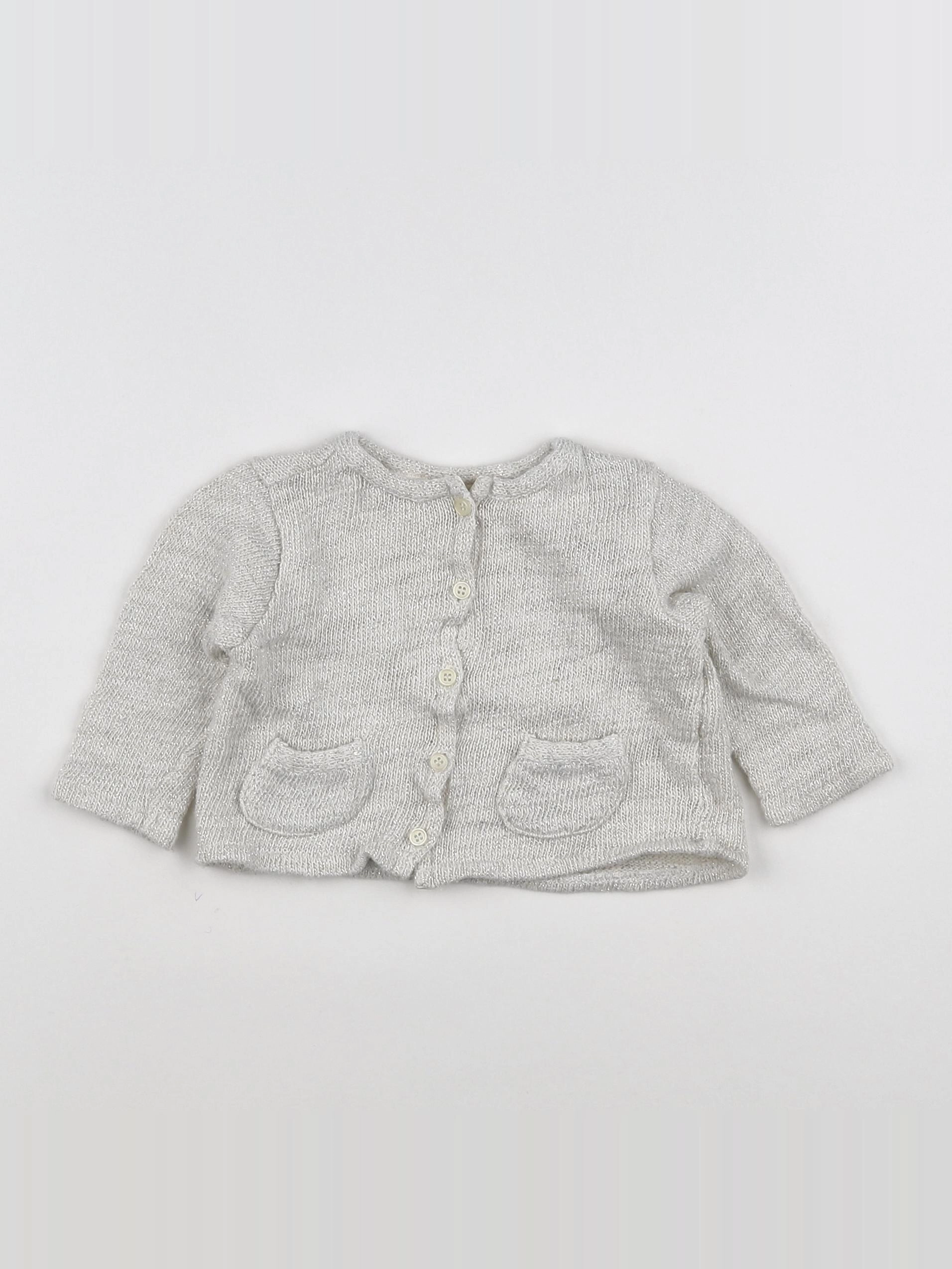 Zara - gilet gris, or - 6/9 mois