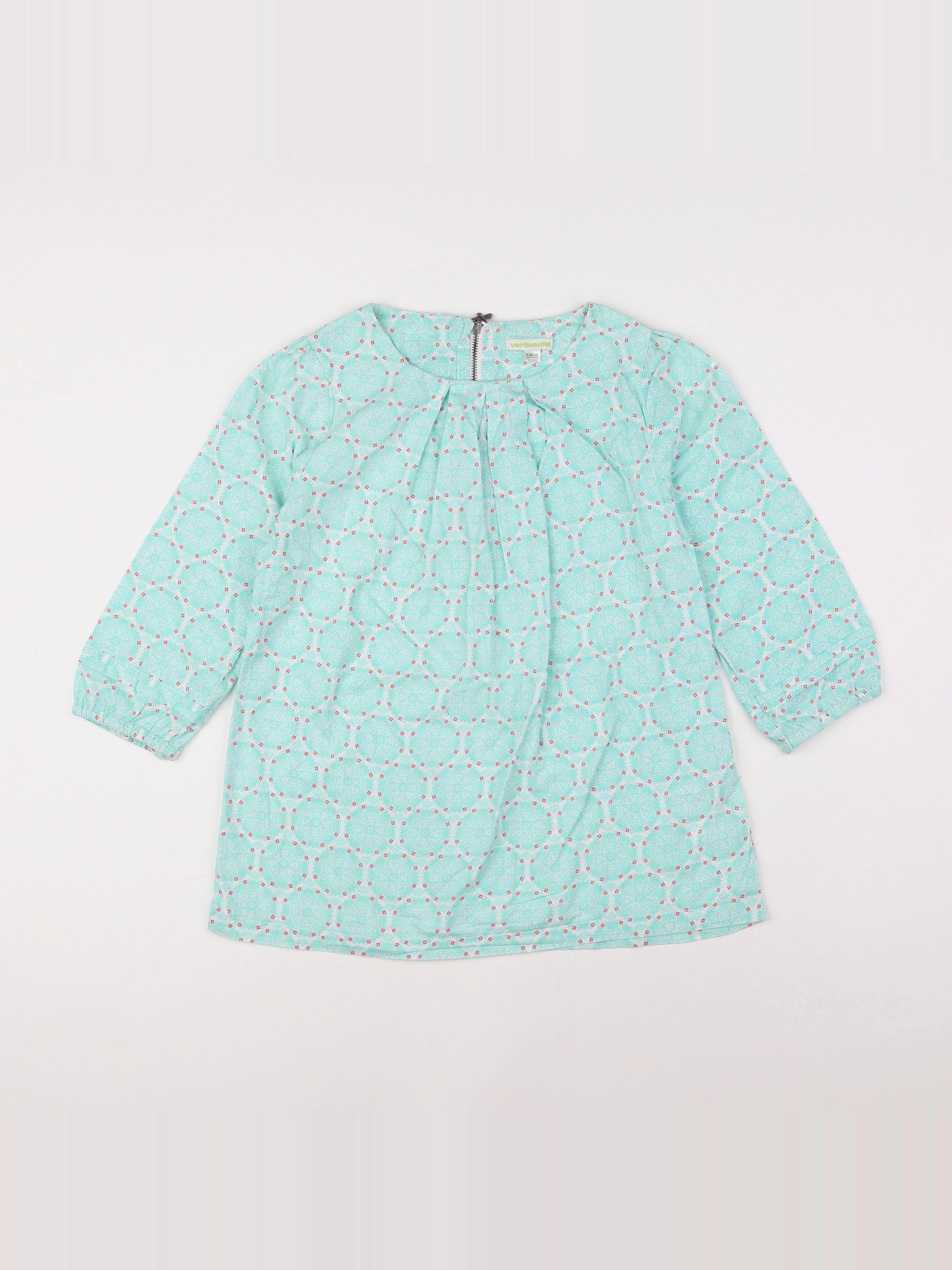 Vertbaudet - blouse rose, gris, vert - 10 ans