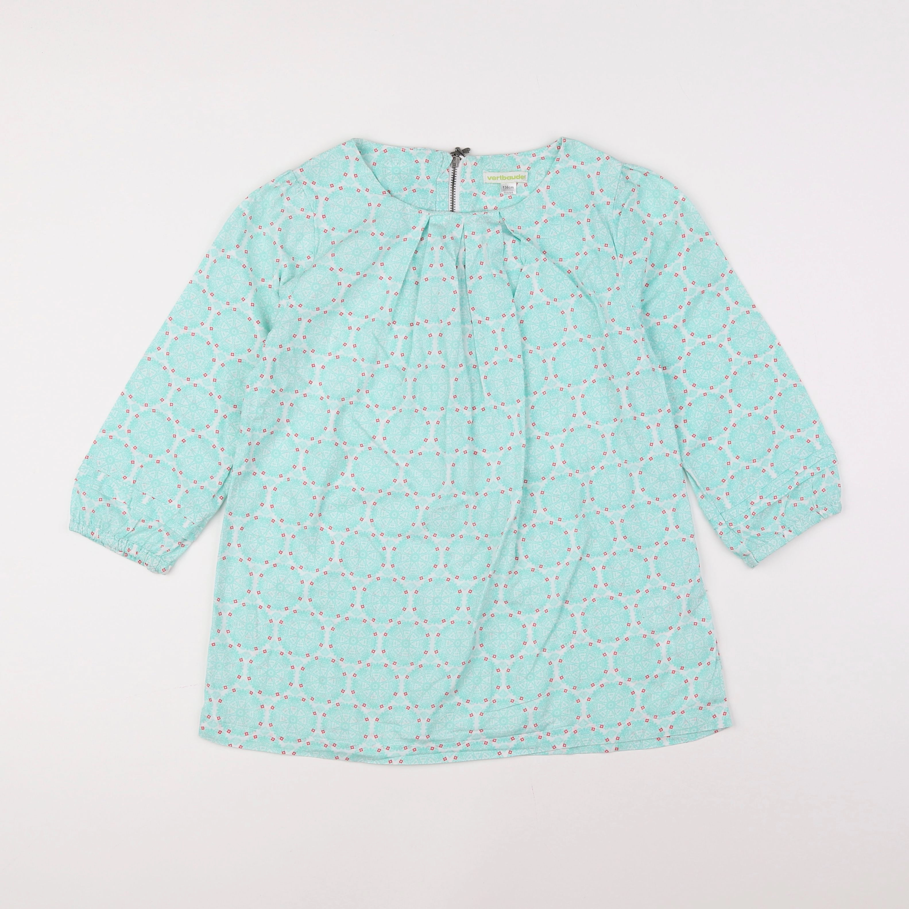 Vertbaudet - blouse rose, gris, vert - 10 ans