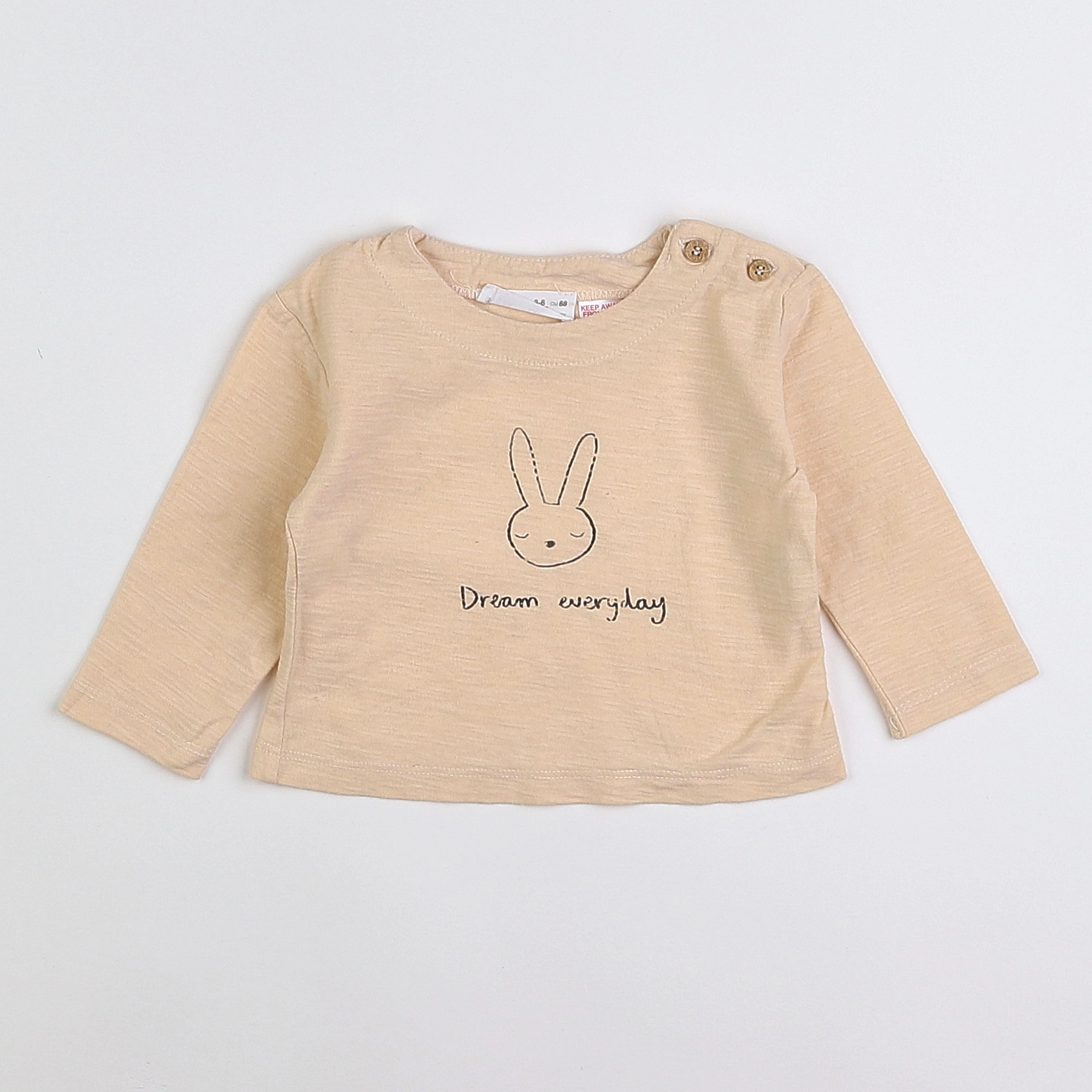 Zara - tee-shirt jaune - 3/6 mois