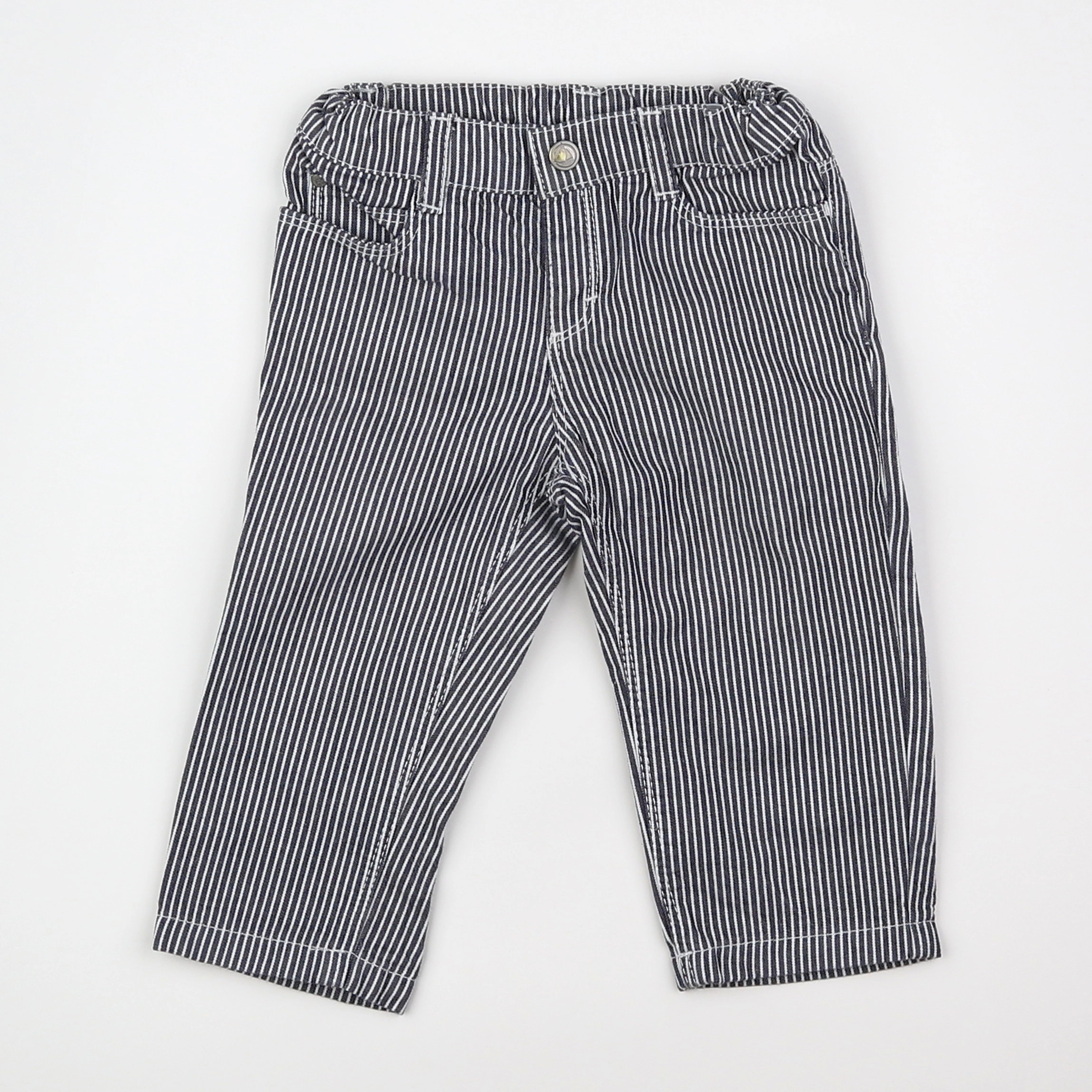 Petit Bateau - pantalon bleu - 12 mois