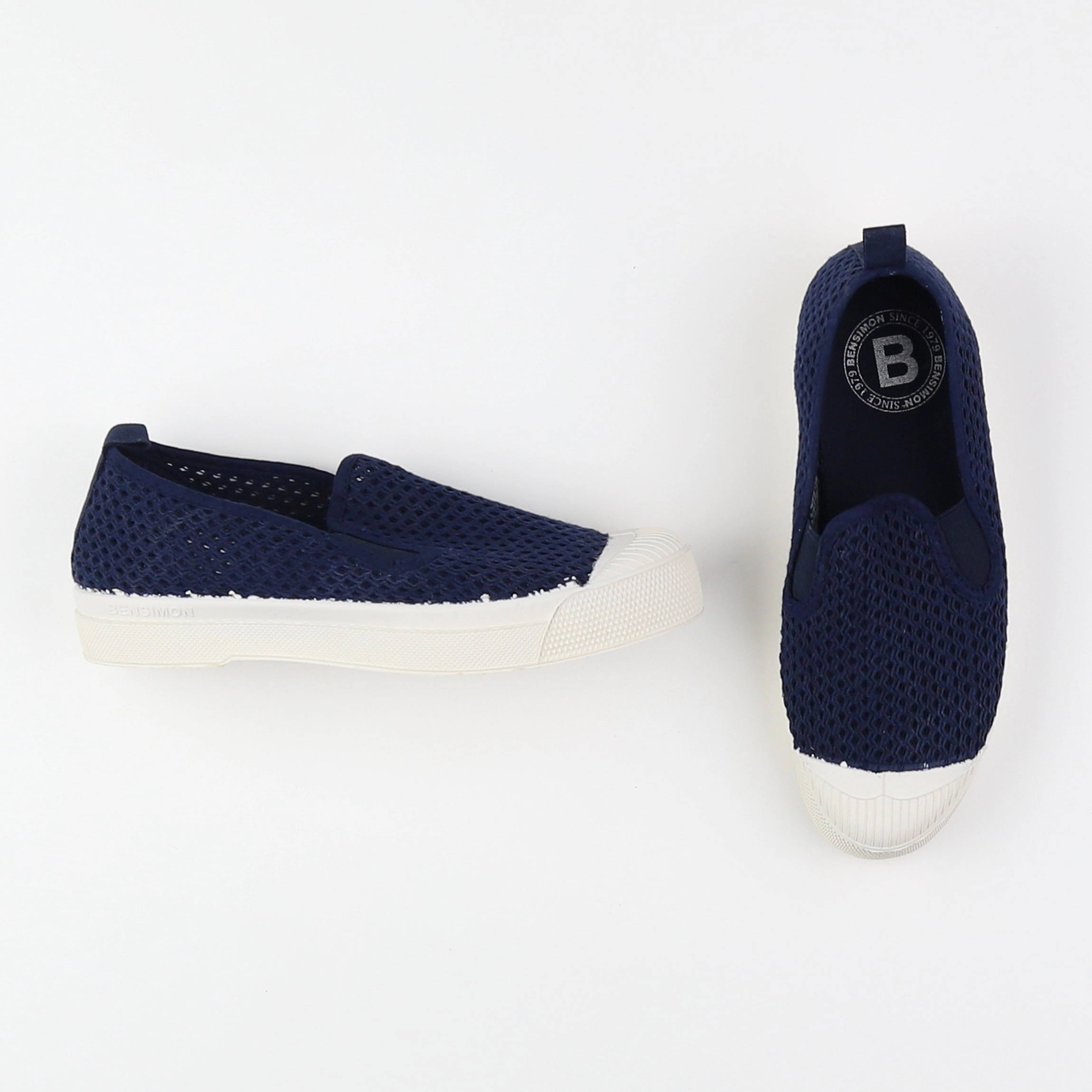 Bensimon - tennis à scratch/ lacets bleu (neuf) - pointure 33