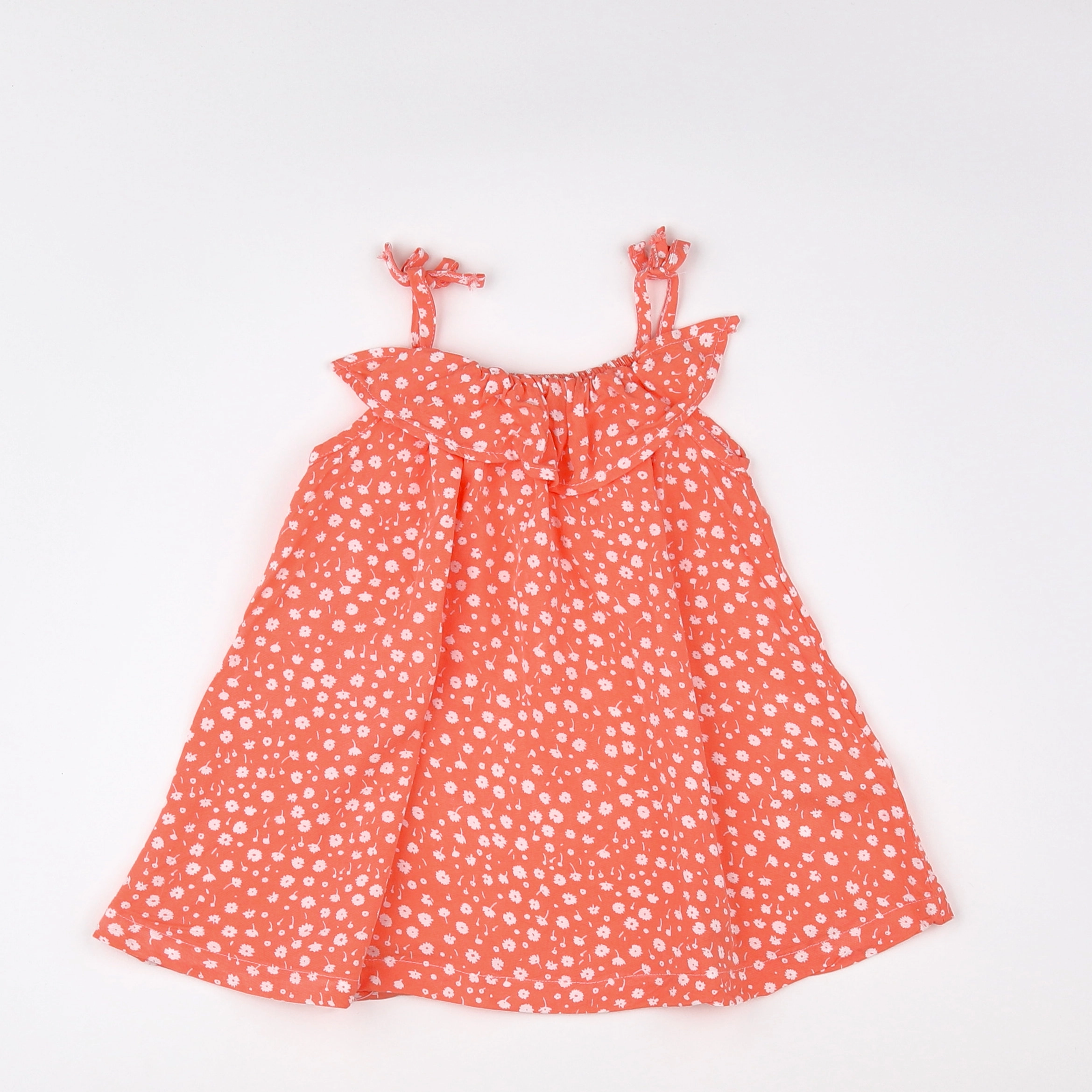 Vertbaudet - robe orange fluo - 12 mois