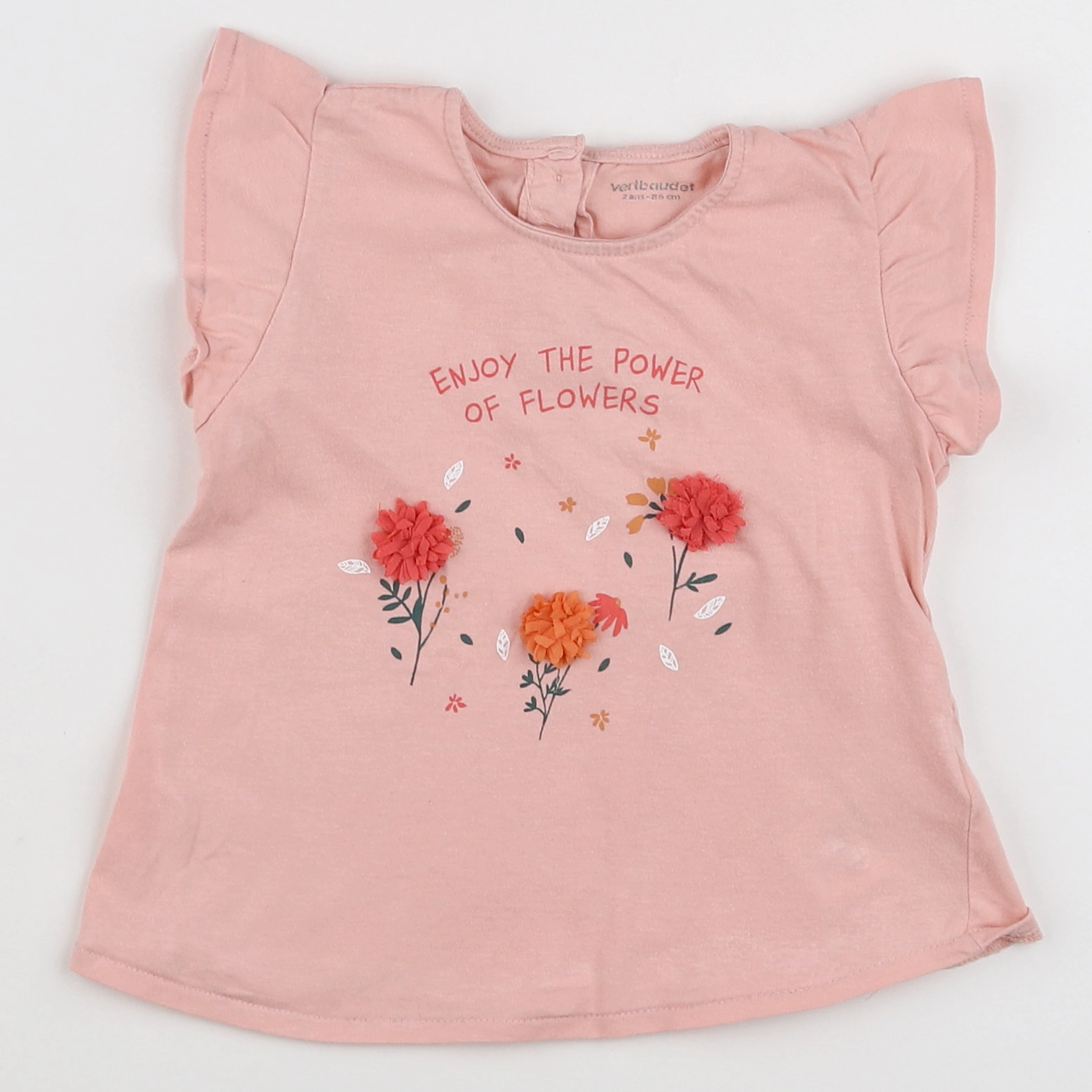 Vertbaudet - tee-shirt rose - 2 ans