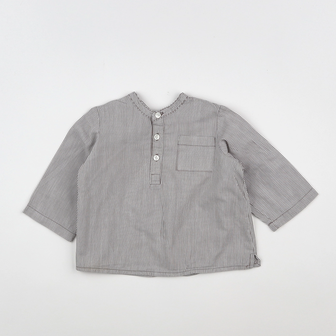 Bonpoint - chemise blanc, gris - 6 mois