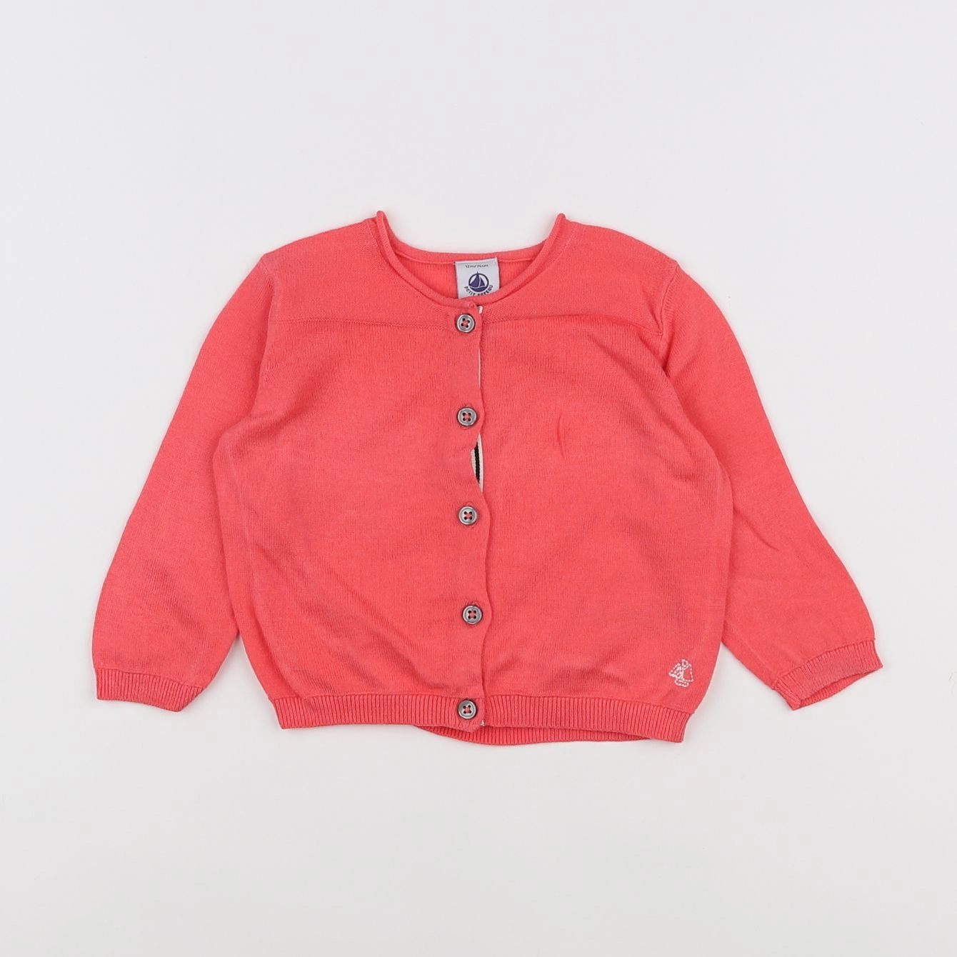 Petit Bateau - gilet rose - 12 mois