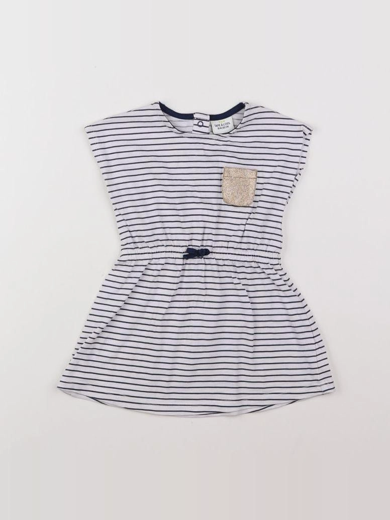 Tape à l'oeil - robe blanc, bleu - 18 mois