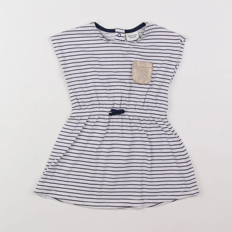 Tape à l'oeil - robe blanc, bleu - 18 mois