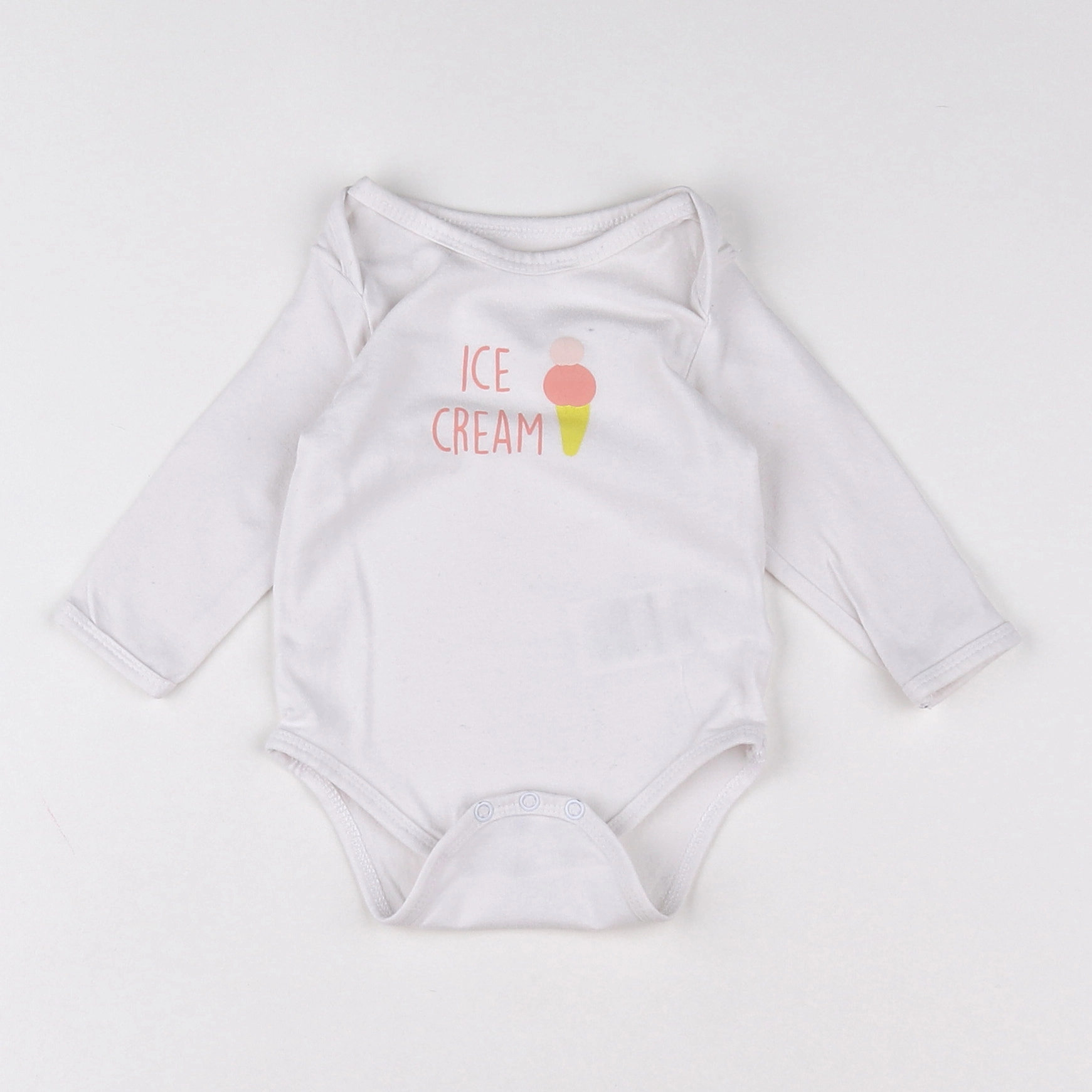Vertbaudet - body rose, blanc - 3 mois