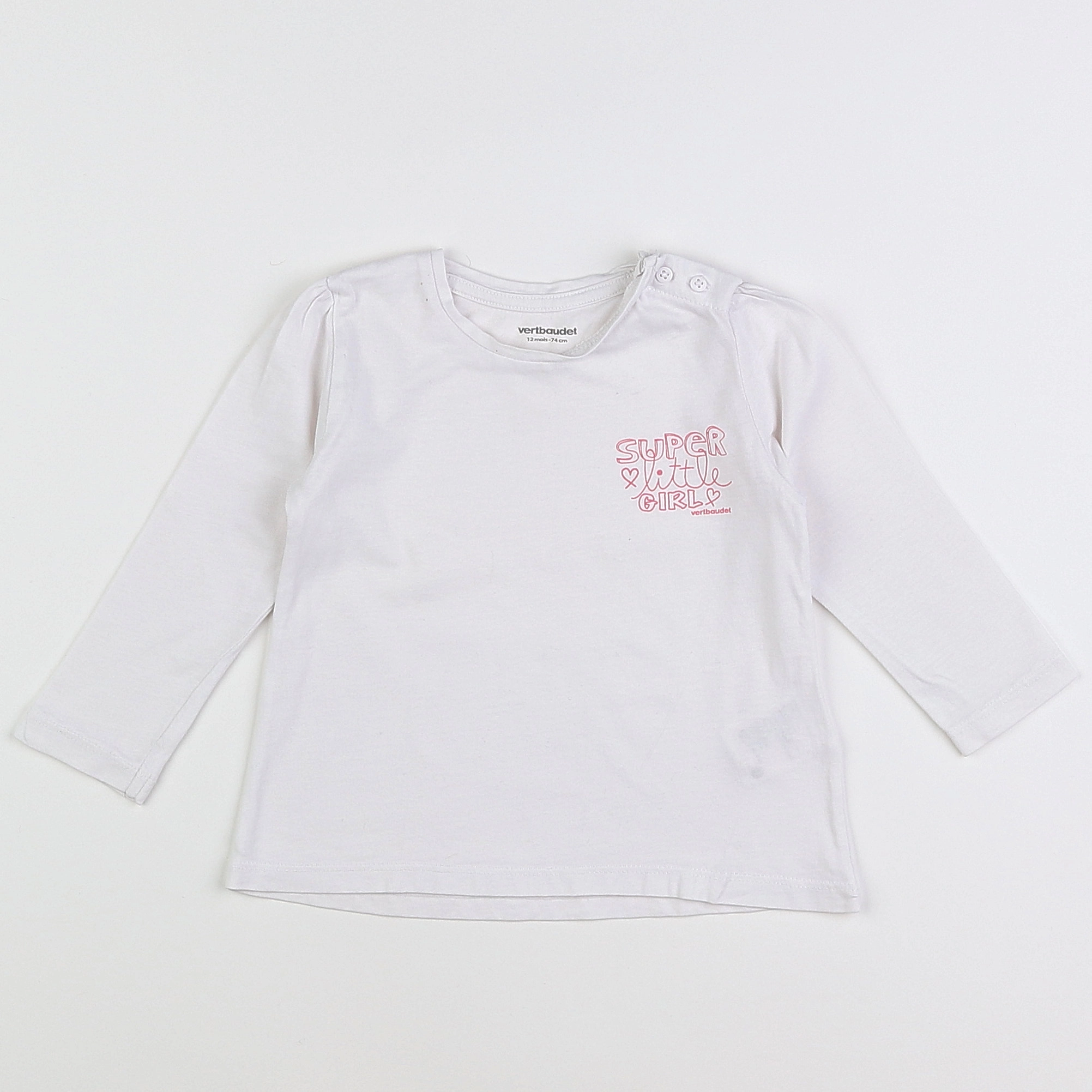 Vertbaudet - tee-shirt blanc - 12 mois
