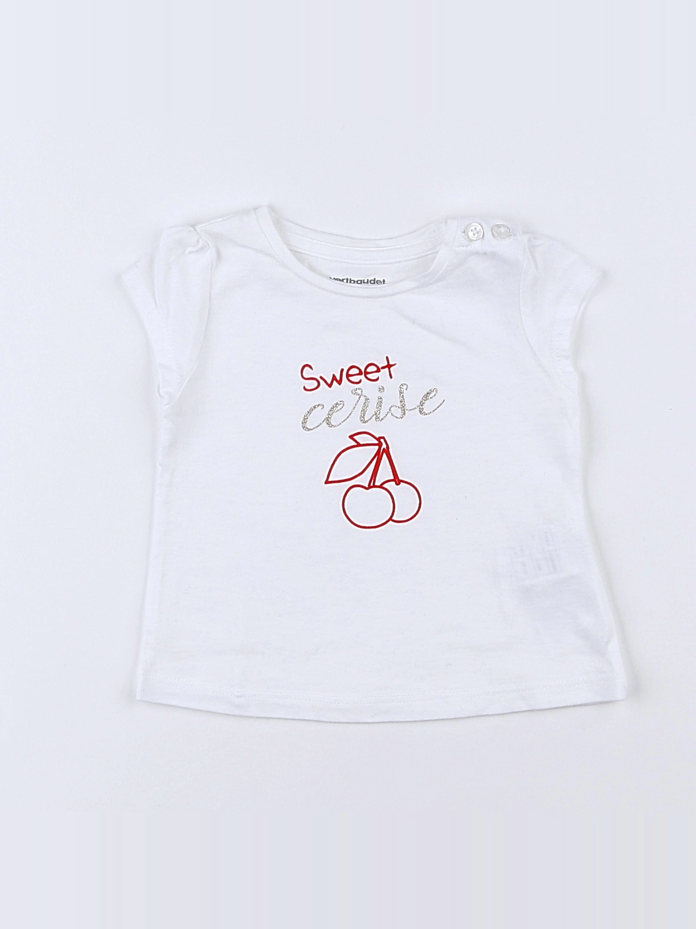 Vertbaudet - tee-shirt blanc - 3 mois