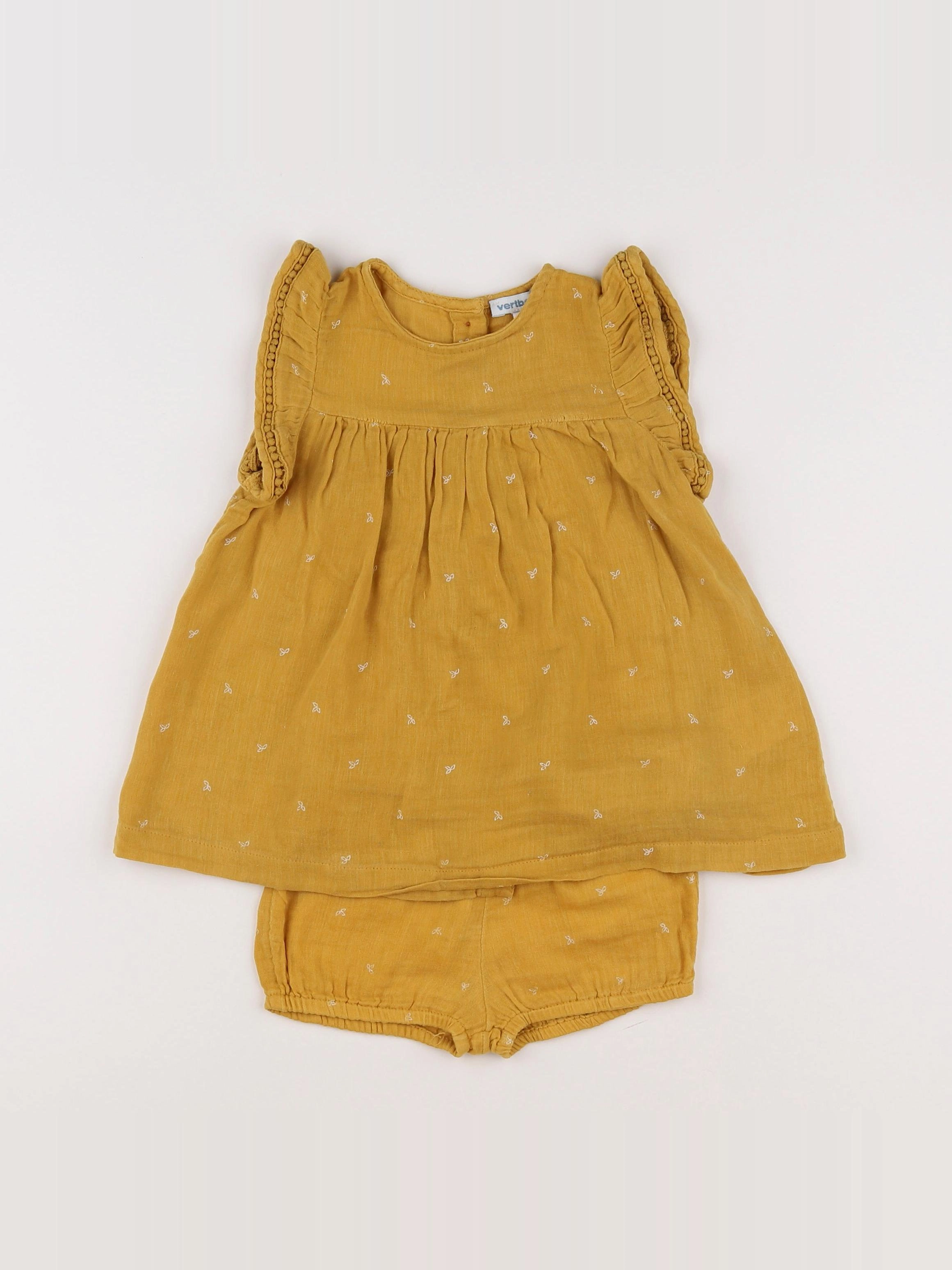 Vertbaudet - robe jaune - 12 mois