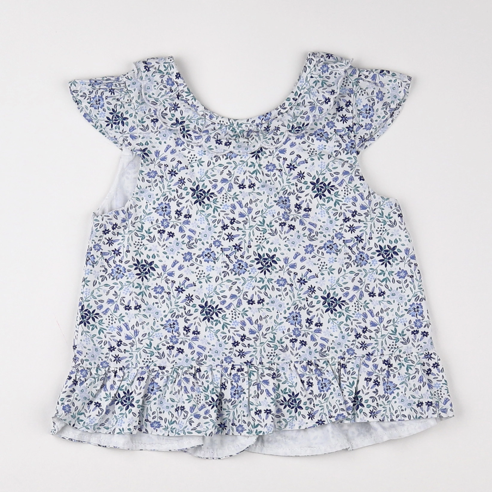 Vertbaudet - blouse blanc, bleu - 18 mois