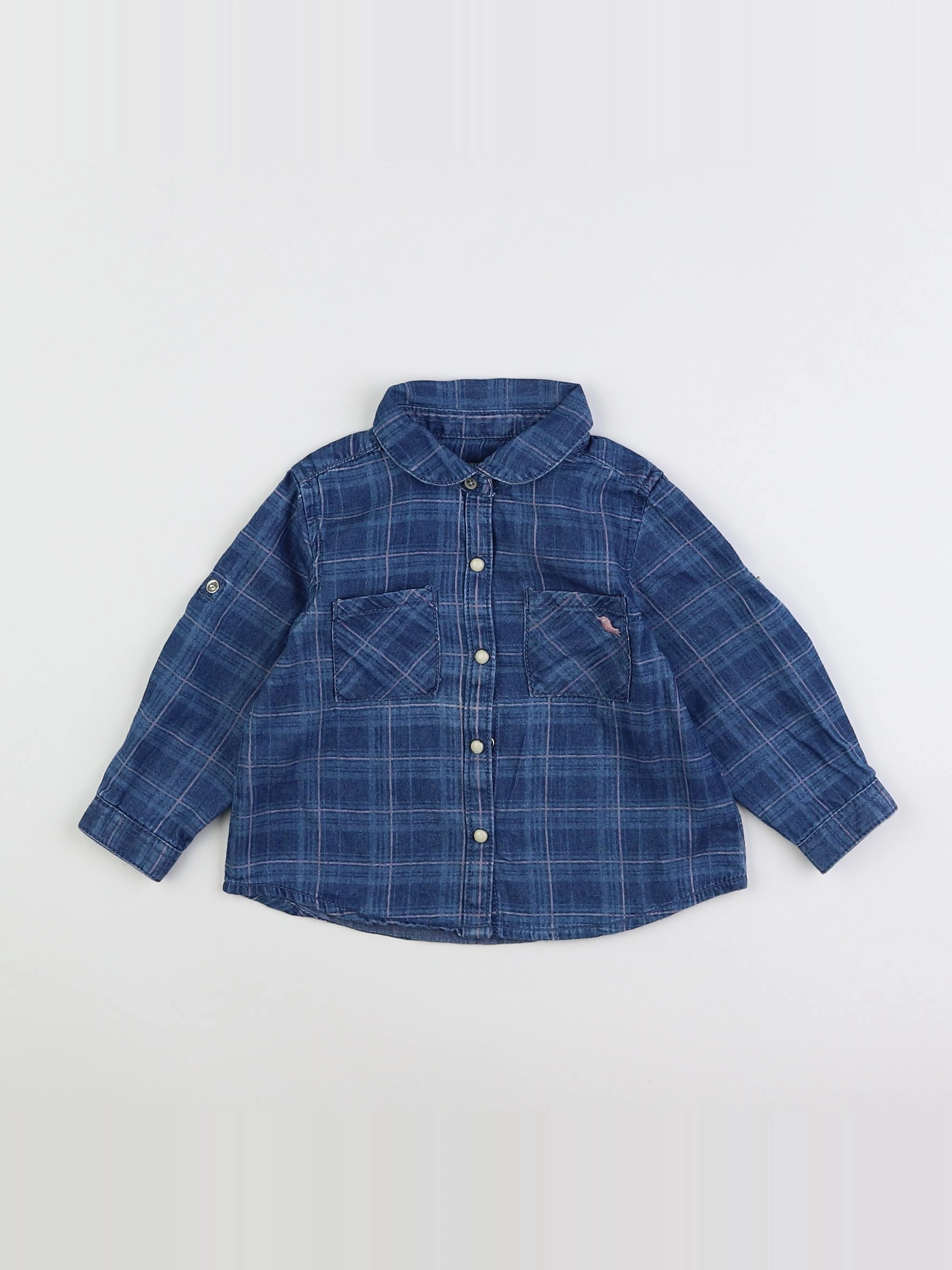 Zara - blouse bleu - 9/12 mois