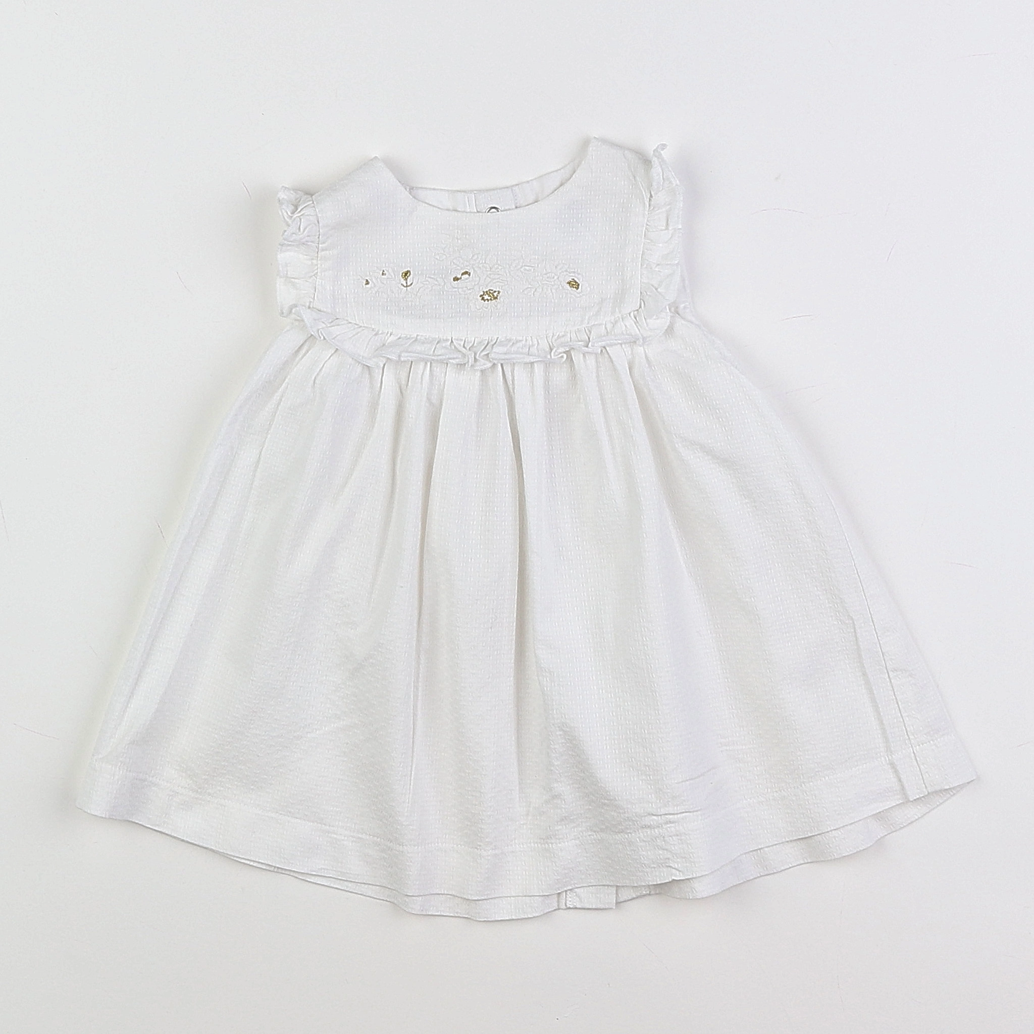 Petit Bateau - robe blanc - 12 mois