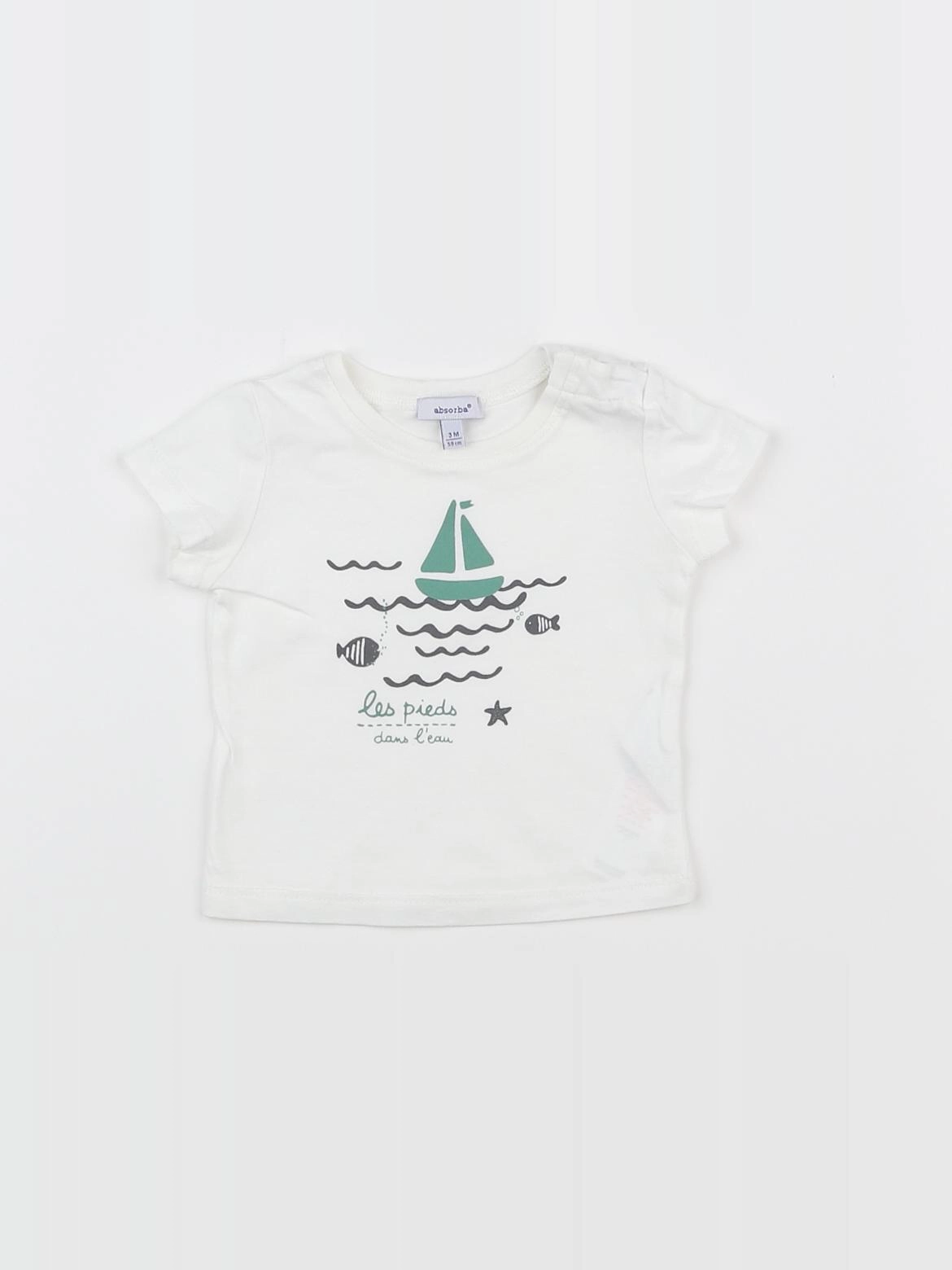 Absorba - tee-shirt blanc - 3 mois