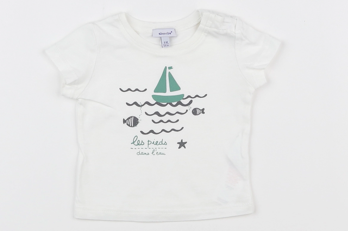 Absorba - tee-shirt blanc - 3 mois