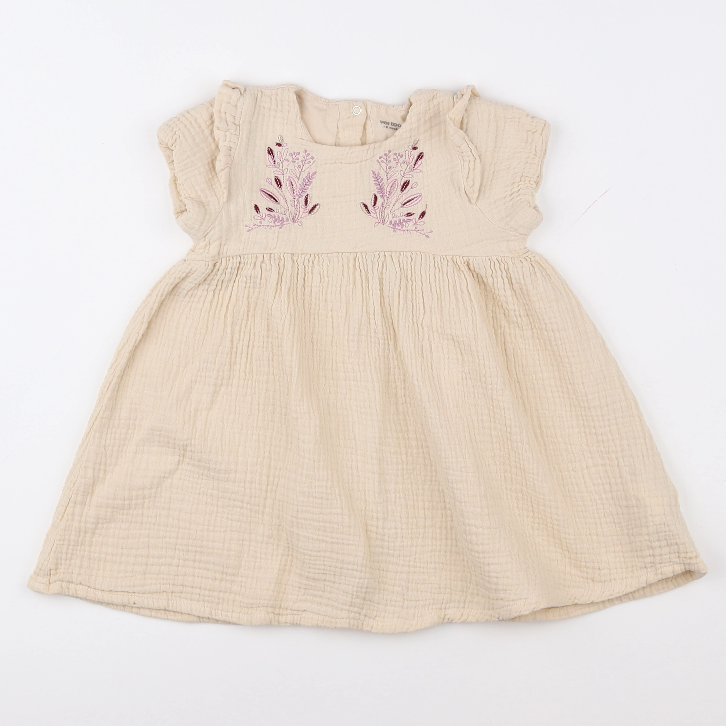 Vertbaudet - robe beige - 18 mois