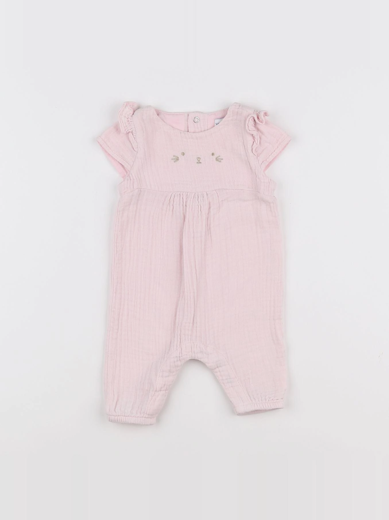 Vertbaudet - combinaison rose - 1 mois