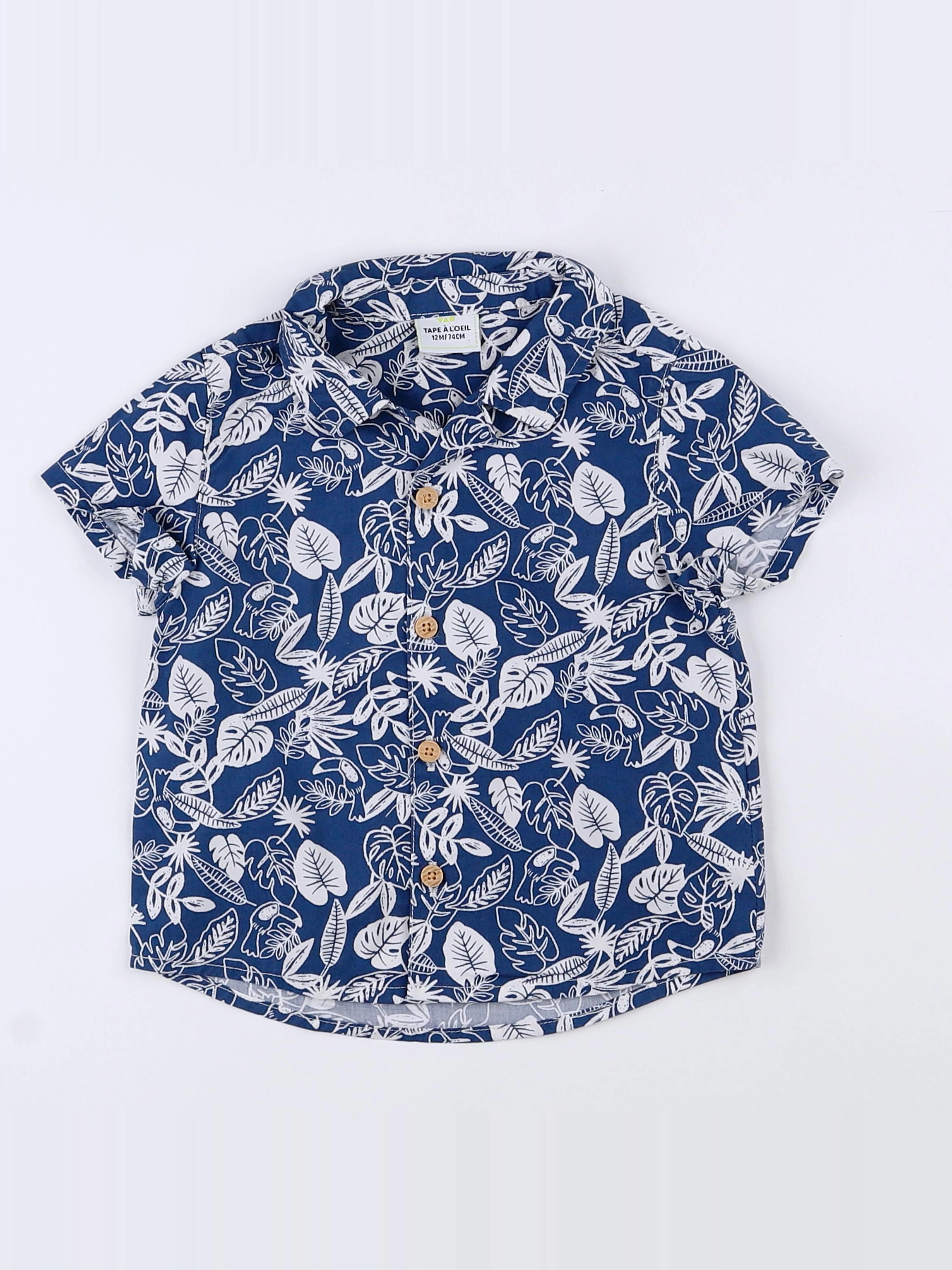 Tape à l'oeil - chemise bleu, blanc - 12 mois
