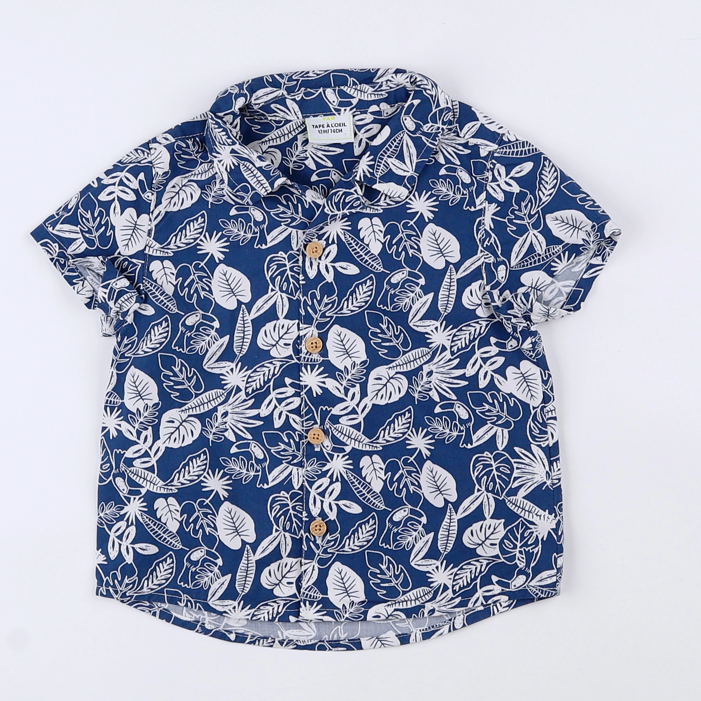 Tape à l'oeil - chemise bleu, blanc - 12 mois