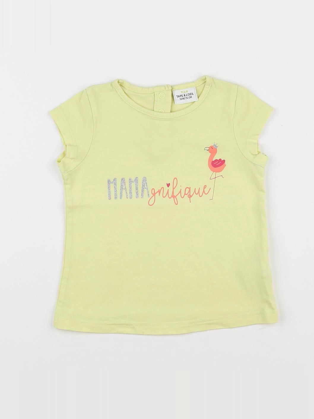 Tape à l'oeil - tee-shirt jaune, rose - 12 mois
