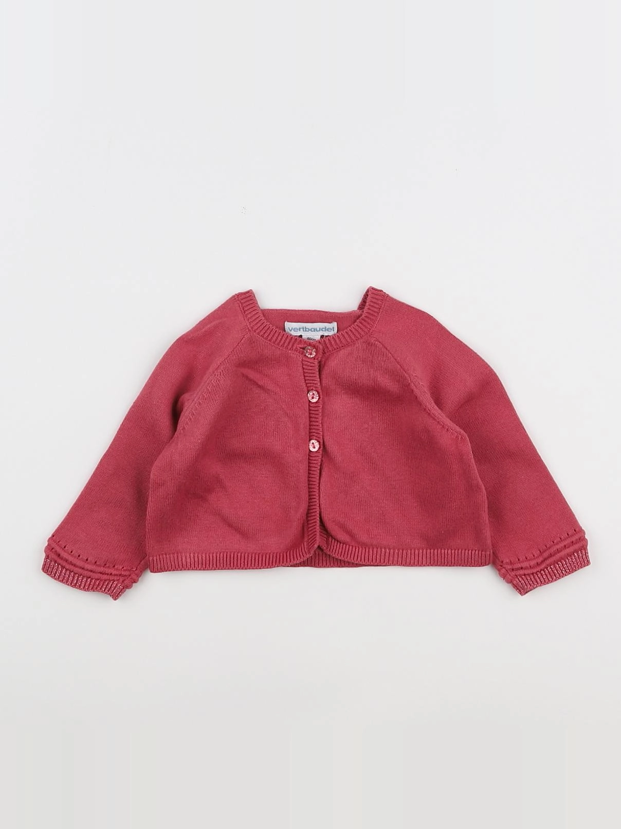 Vertbaudet - gilet rose - 3 mois