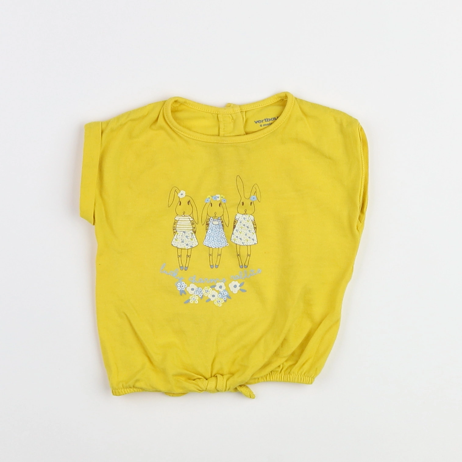 Vertbaudet - tee-shirt jaune - 6 mois