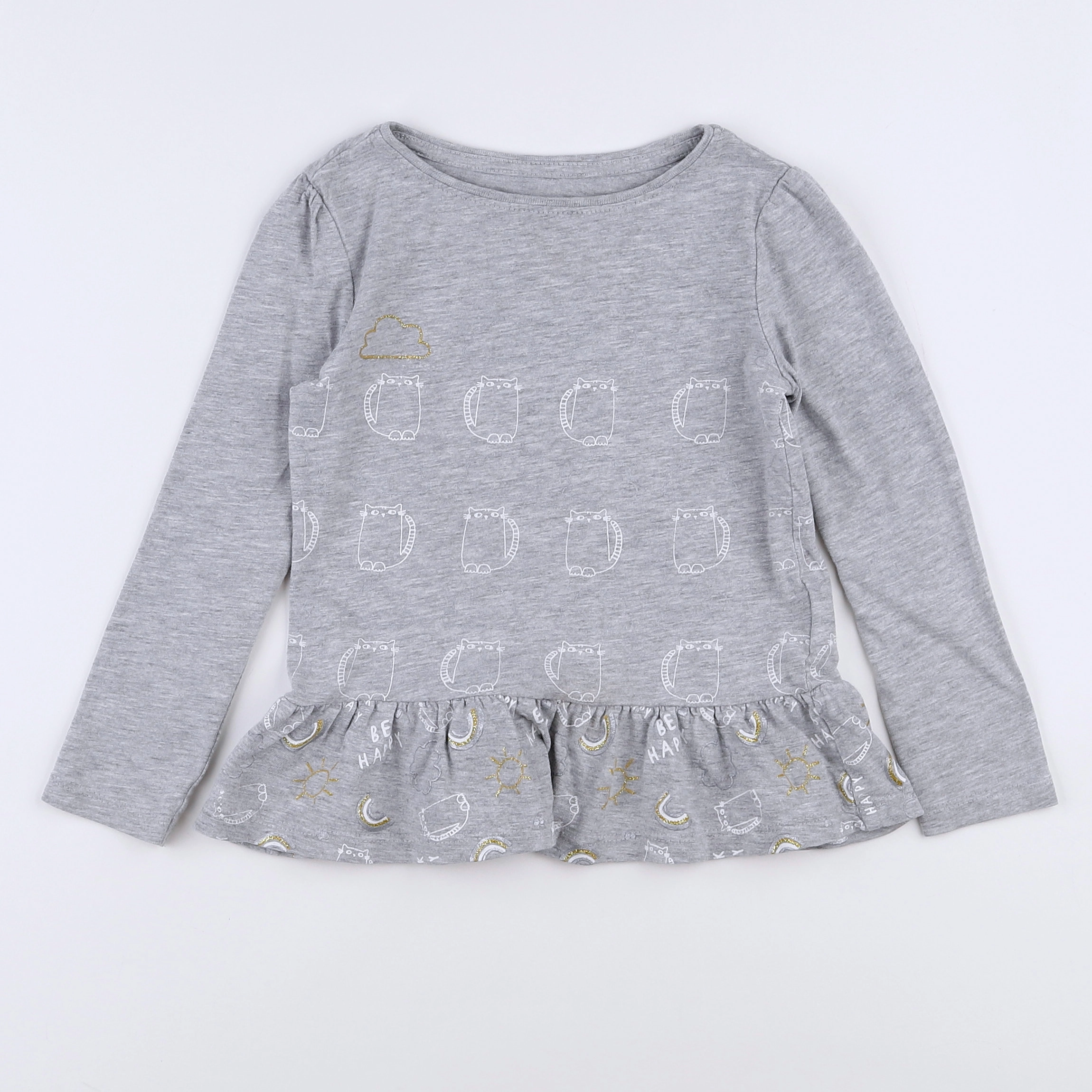 Vertbaudet - tee-shirt gris - 4 ans