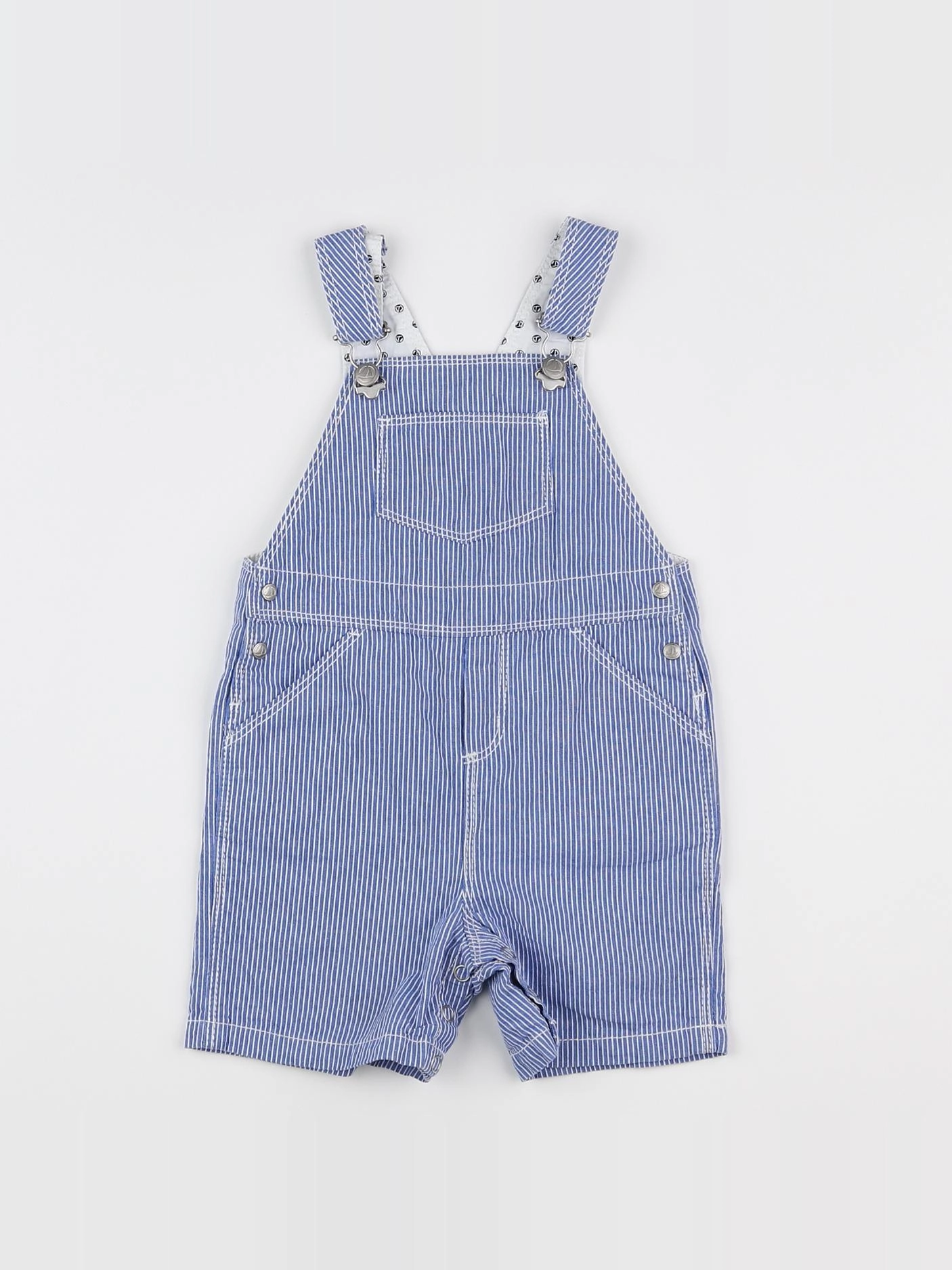 Petit Bateau - salopette blanc, bleu - 12 mois