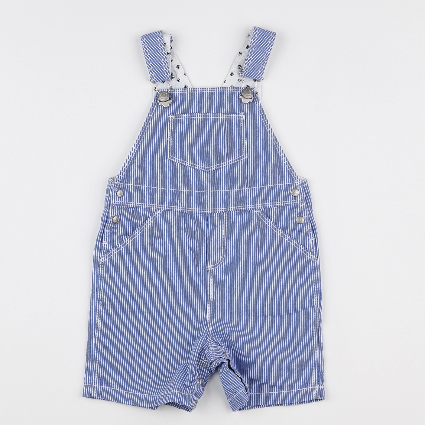 Petit Bateau - salopette blanc, bleu - 12 mois