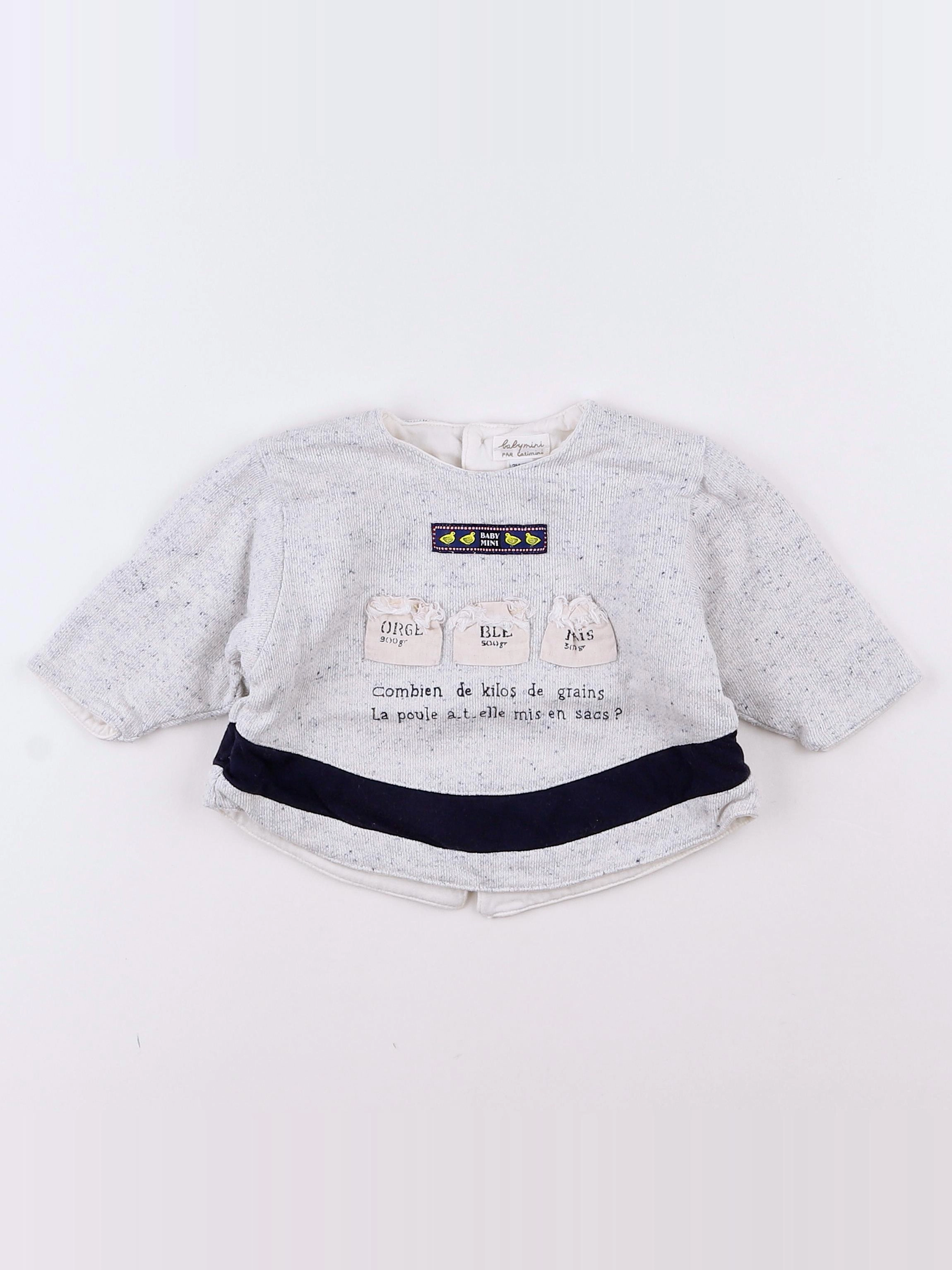 Catimini - sweat gris - 3 mois
