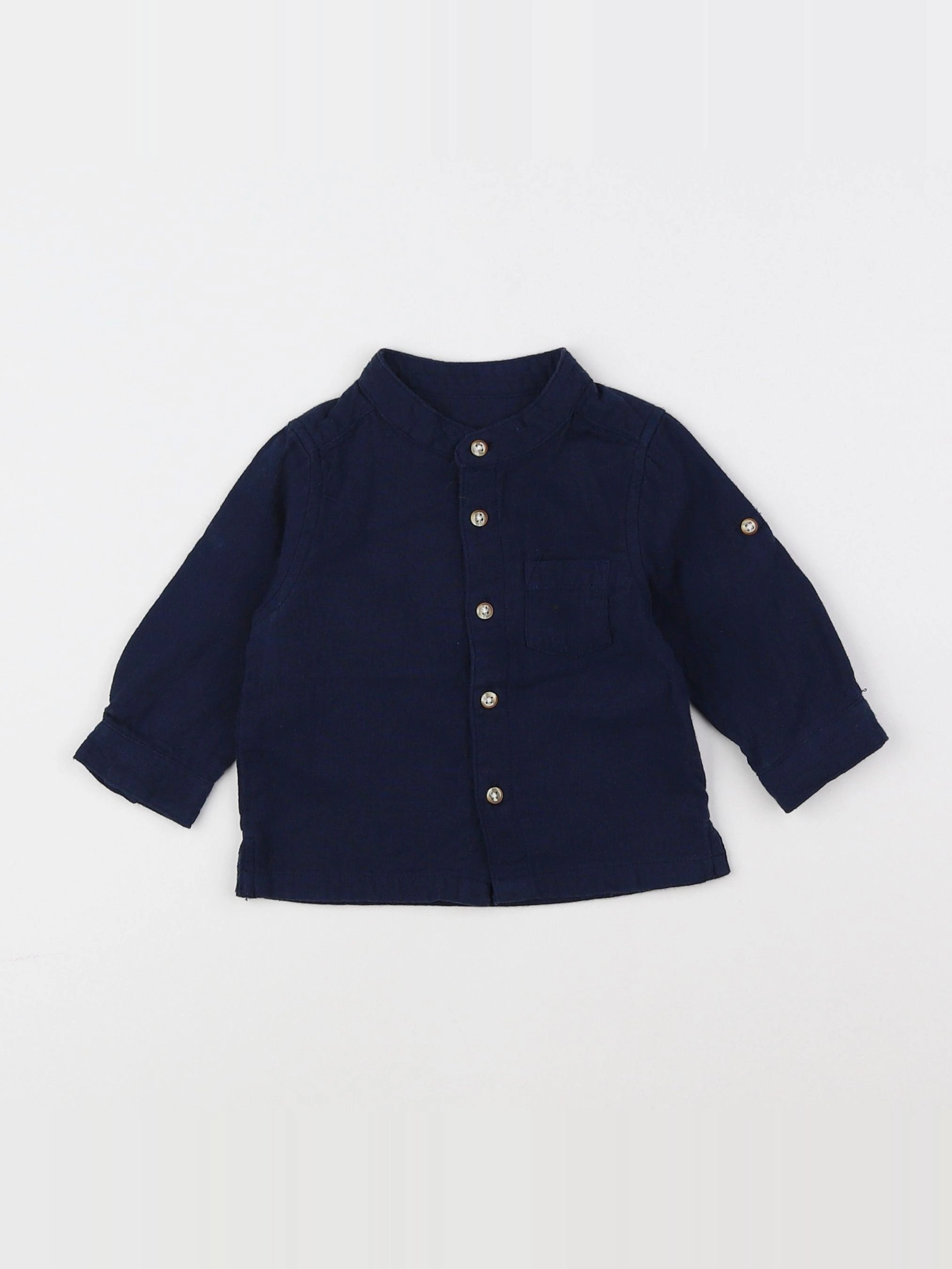 Vertbaudet - chemise bleu - 6 mois