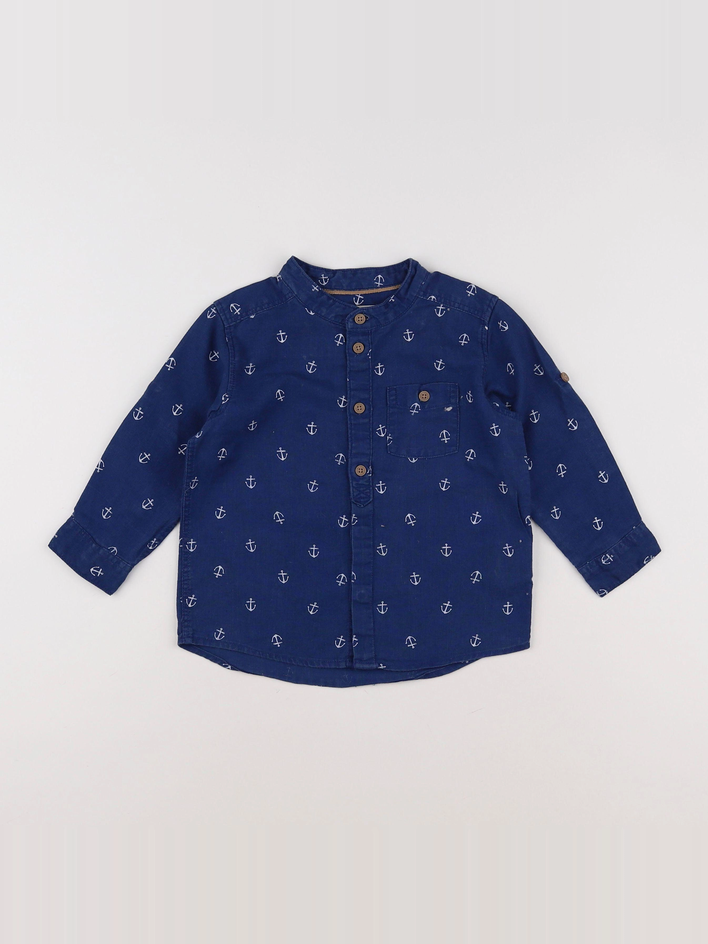 H&M - chemise bleu - 12/18 mois