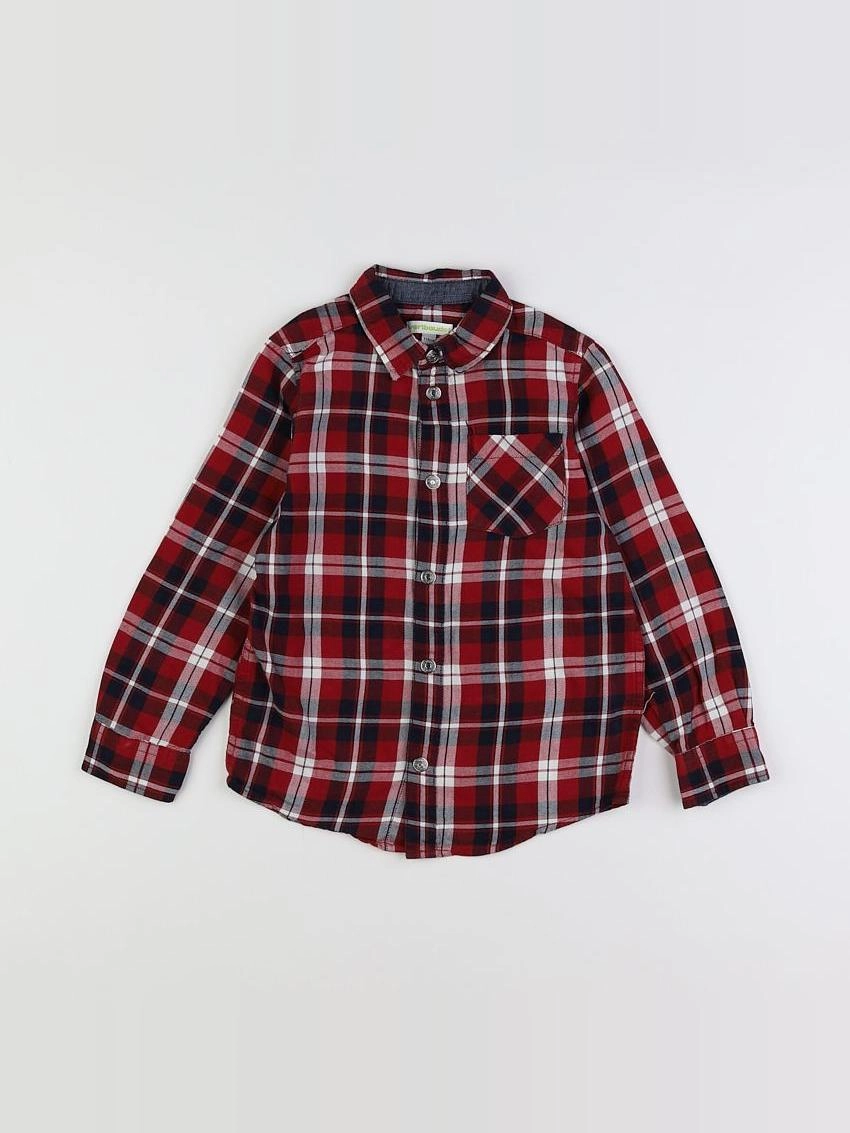 Vertbaudet - chemise bleu, rouge - 6 ans
