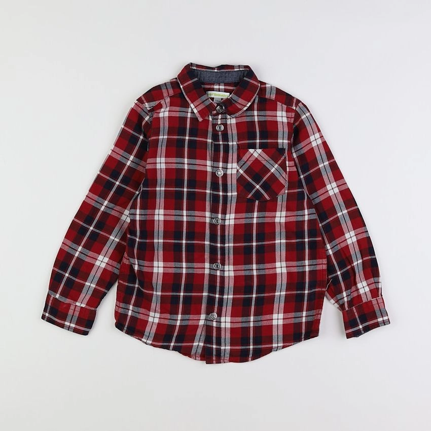 Vertbaudet - chemise bleu, rouge - 6 ans