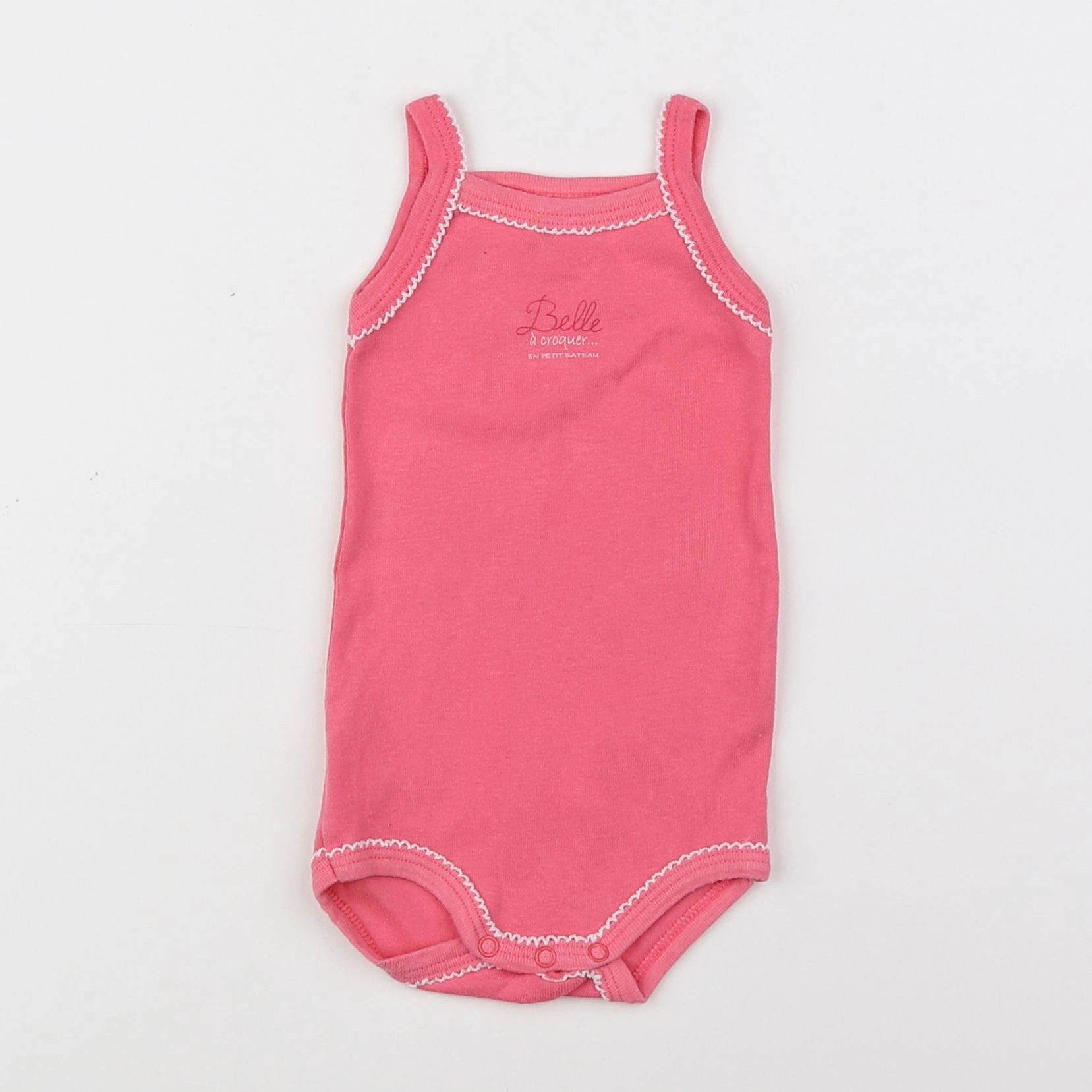 Petit Bateau - body à col rose - 3 mois