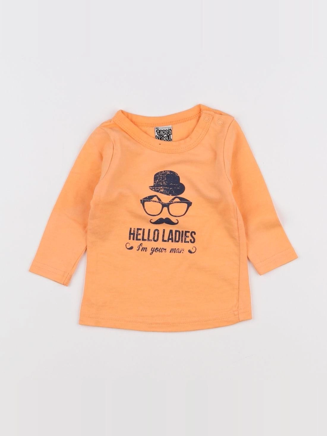 Tape à l'oeil - tee-shirt orange fluo - 3 mois