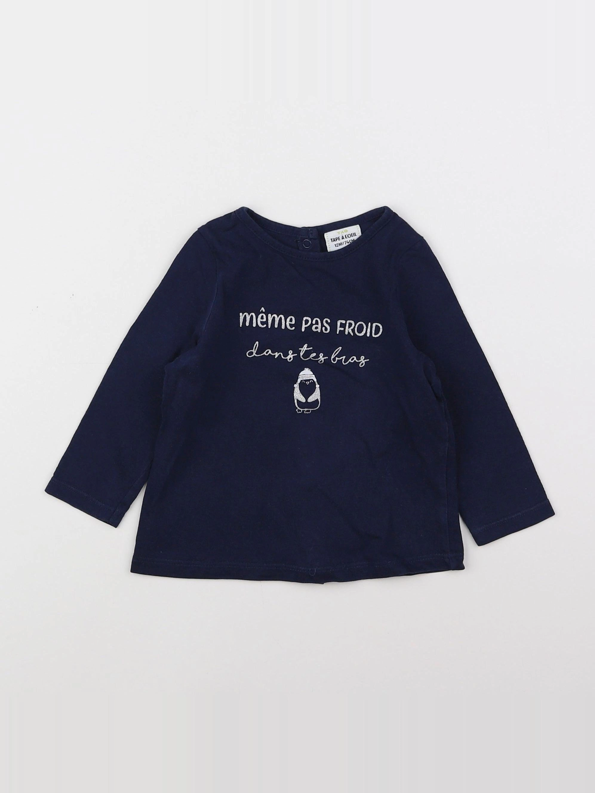 Tape à l'oeil - tee-shirt bleu - 12 mois