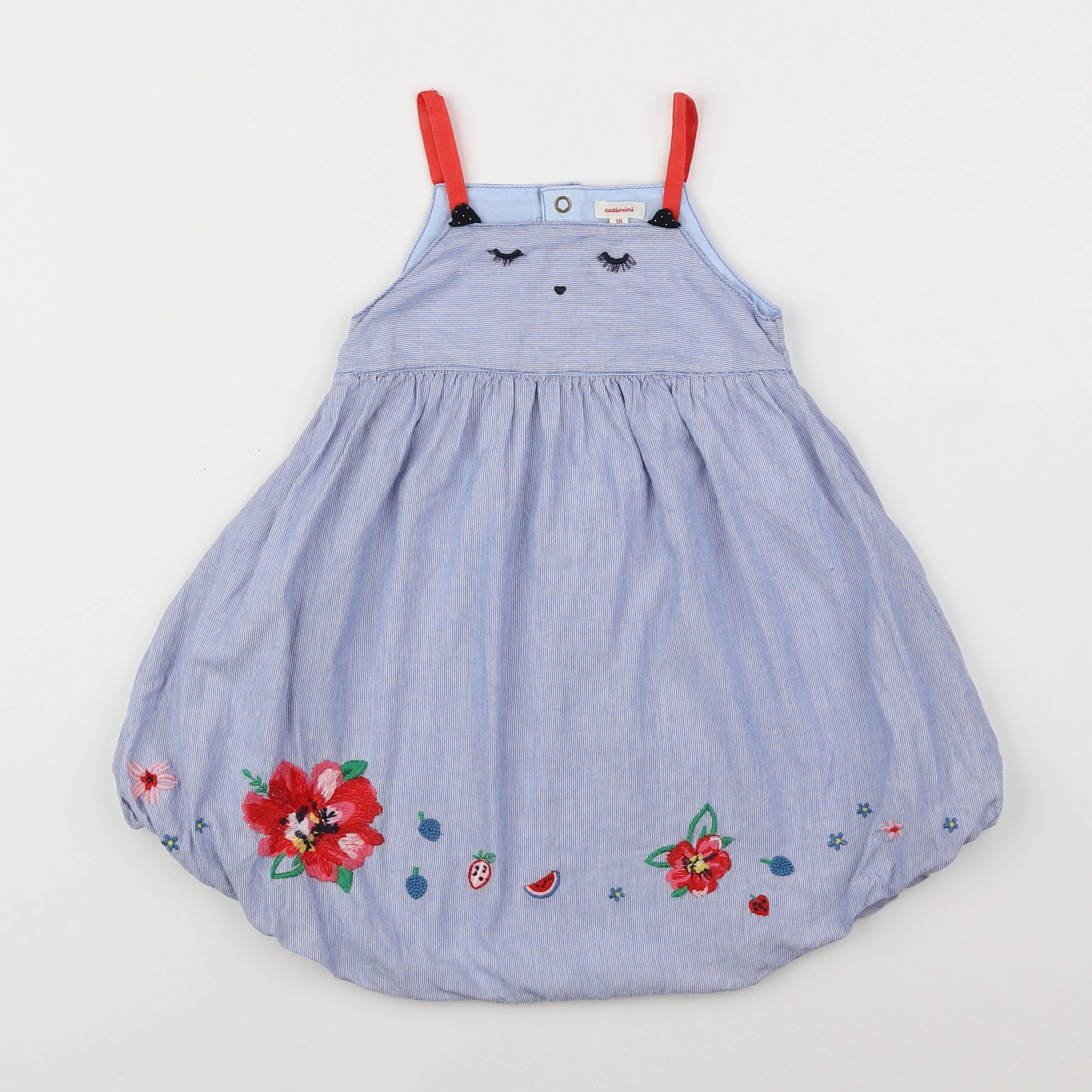 Catimini - robe bleu, rouge - 18 mois