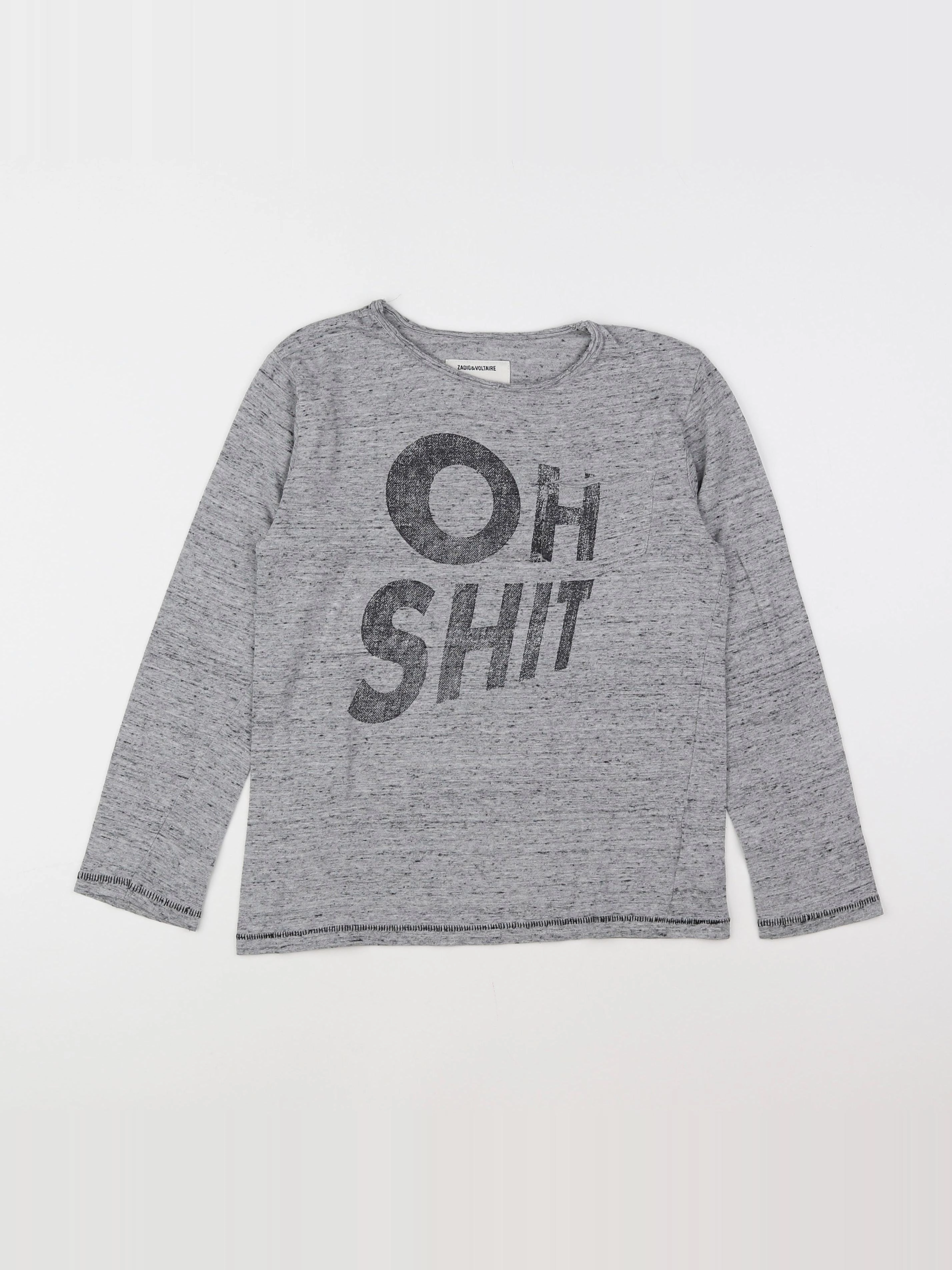 Zadig & Voltaire - tee-shirt gris - 8 ans