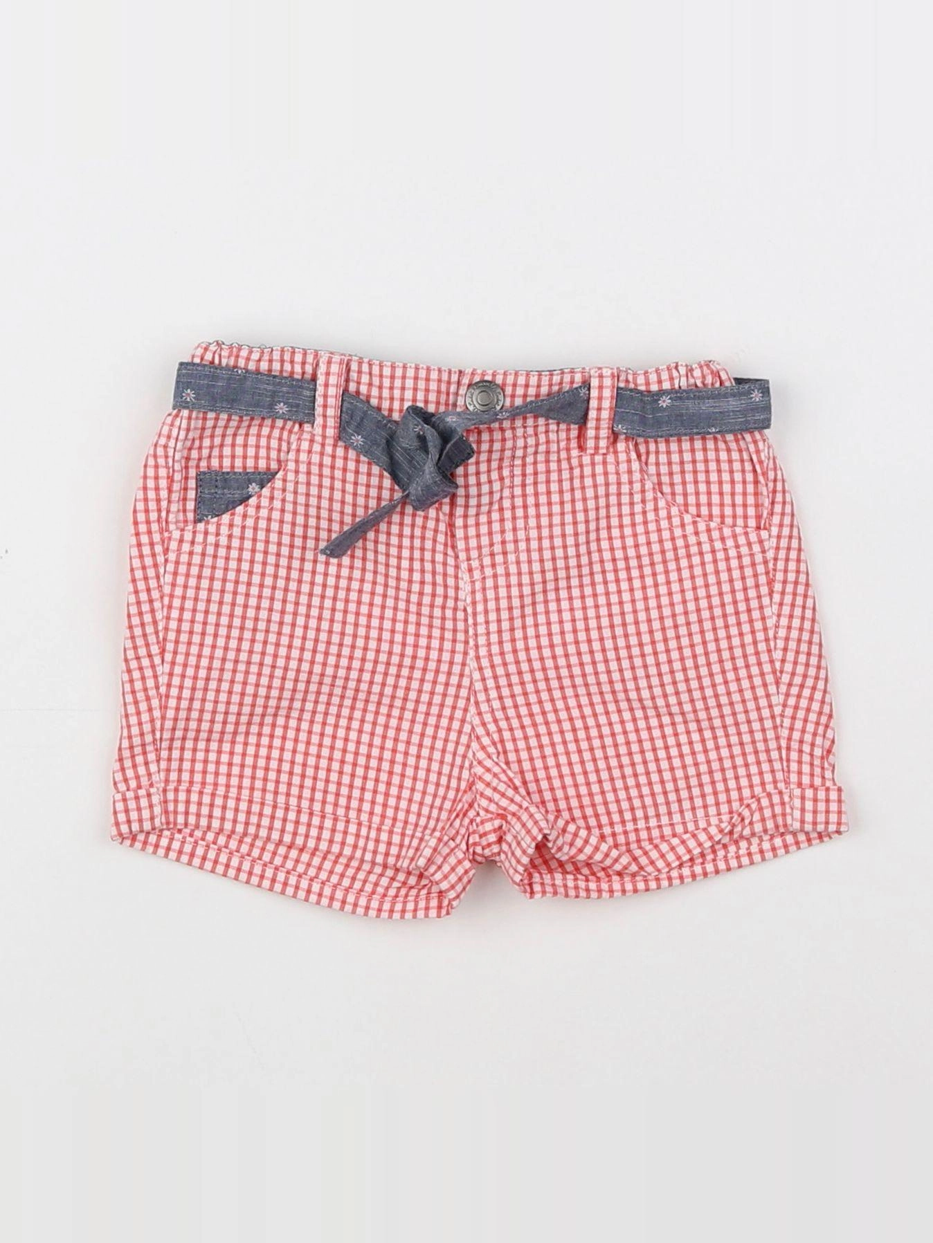Cadet Rousselle - short blanc, rouge - 6 mois