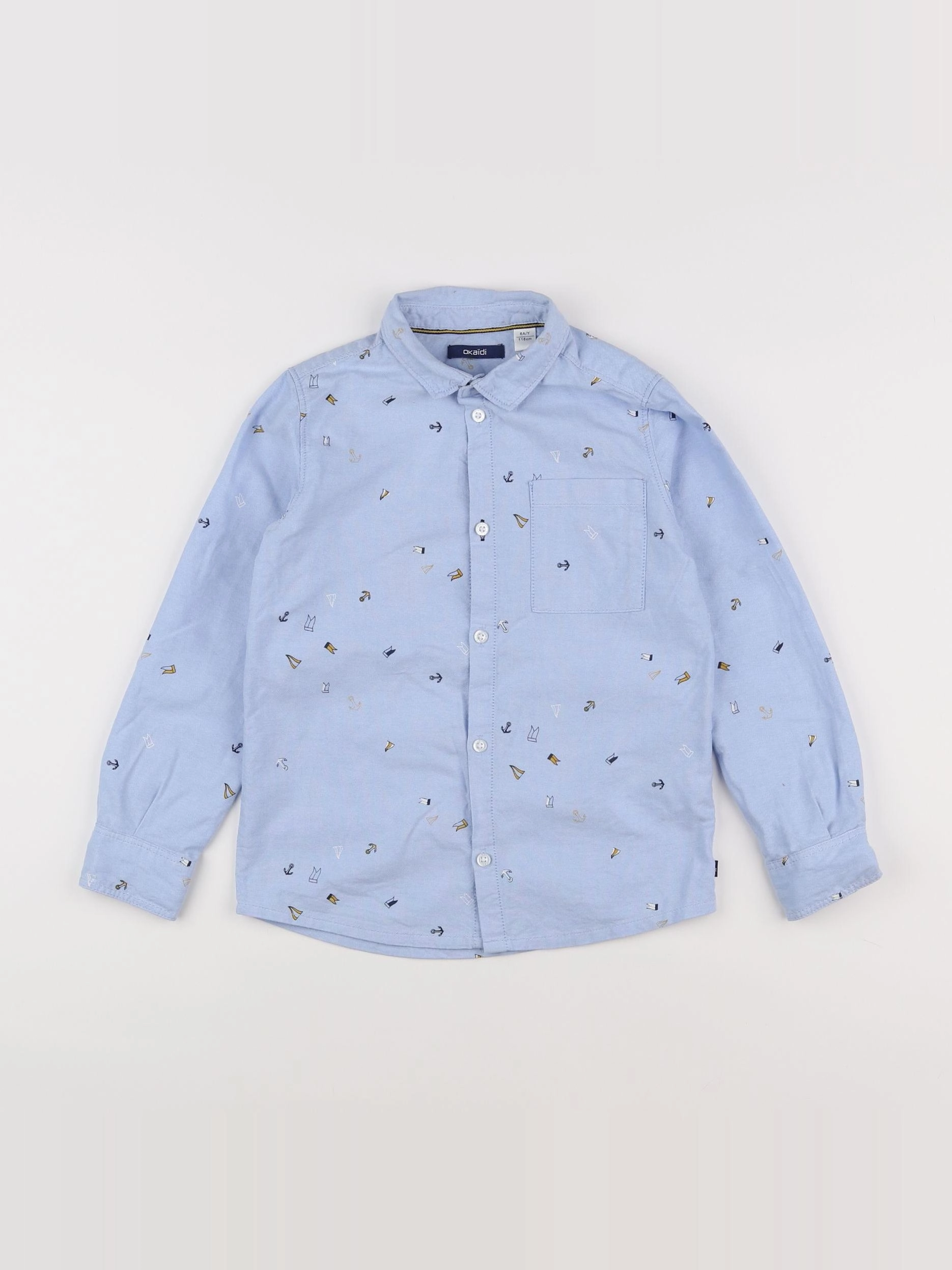 Okaidi - chemise bleu - 6 ans