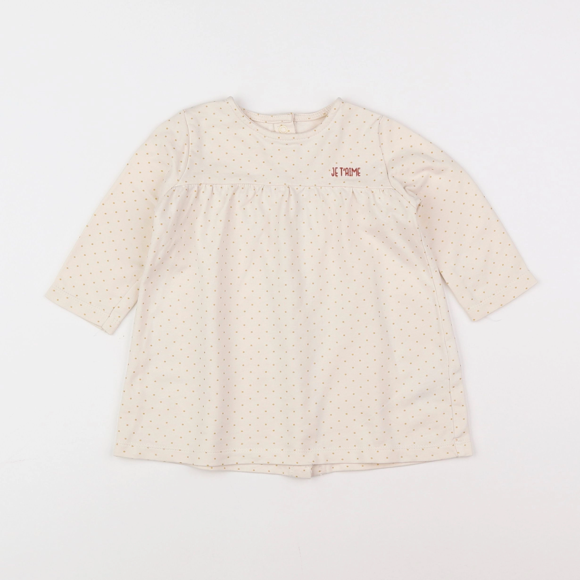 Vertbaudet - robe jaune, beige - 12 mois