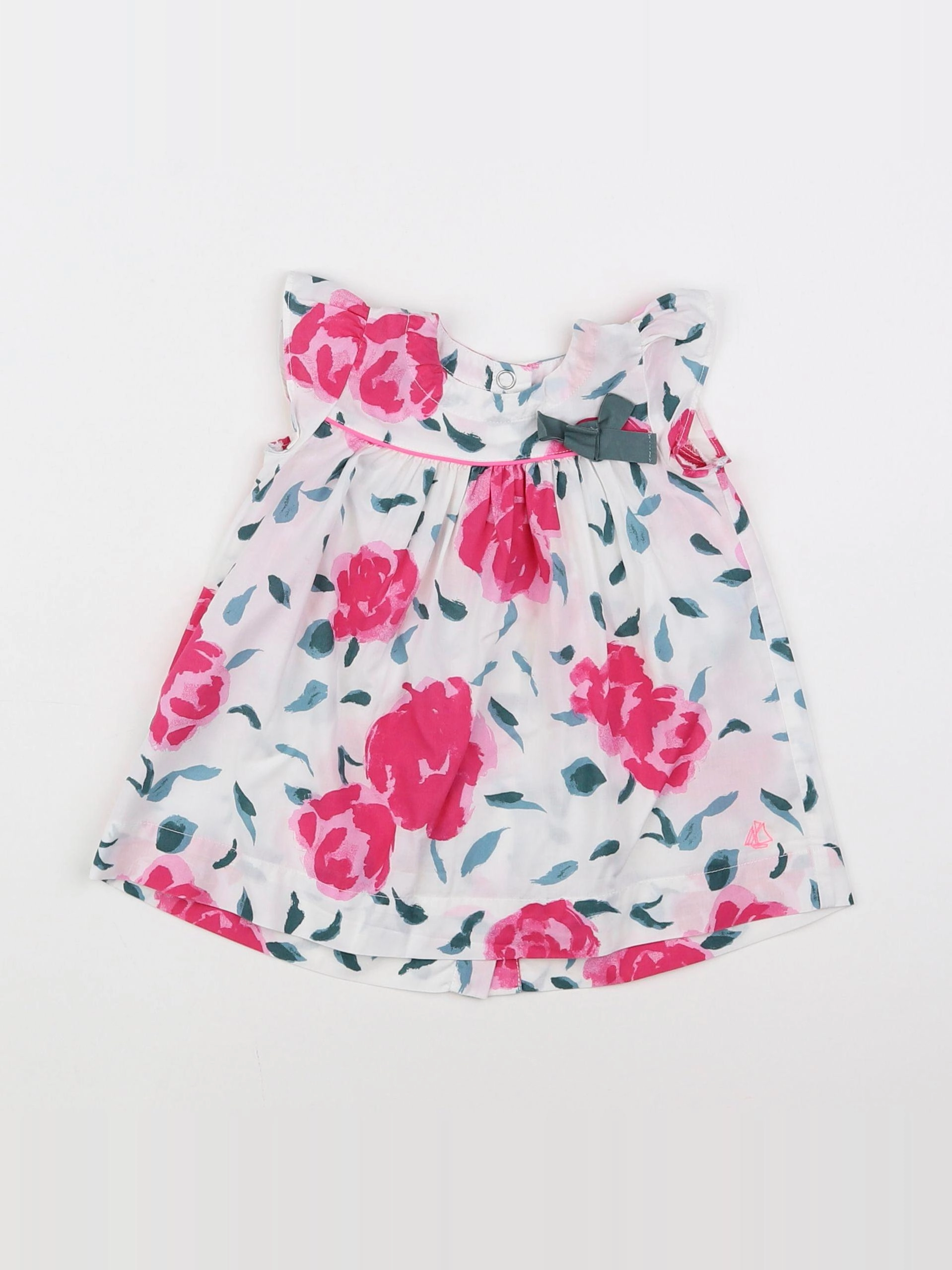 Petit Bateau - robe blanc - 3 mois