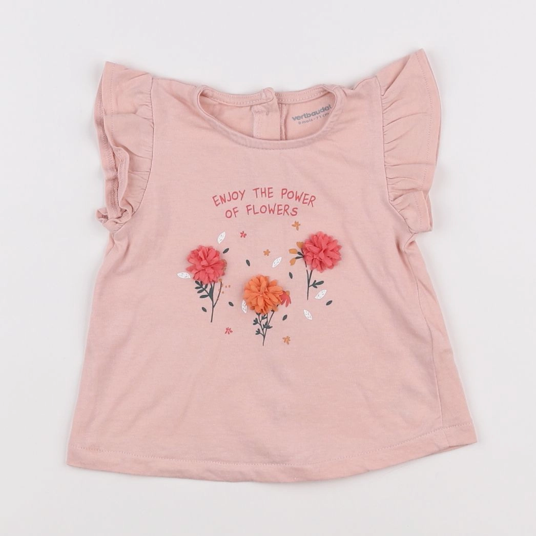 Vertbaudet - tee-shirt rose - 9 mois